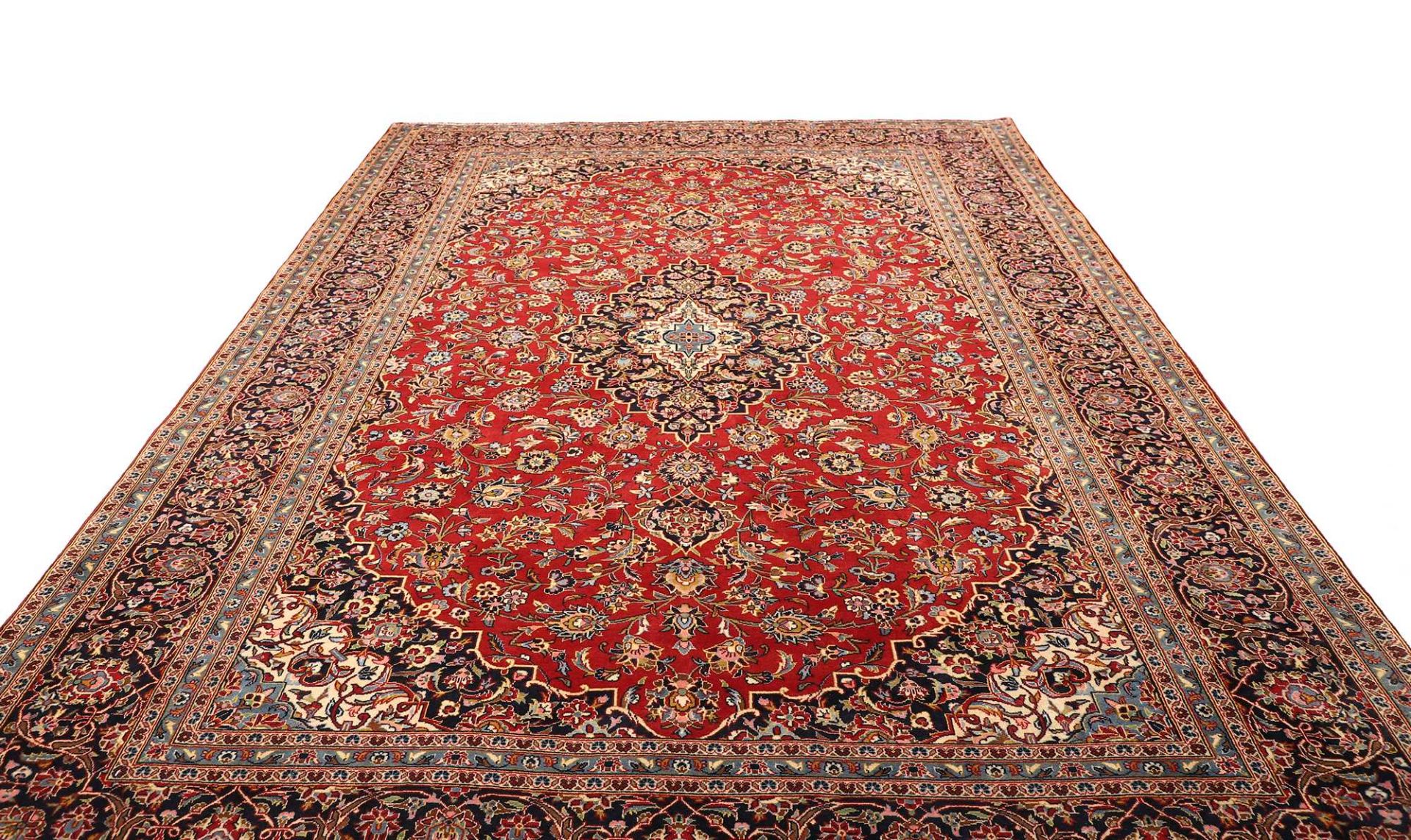 Kashan Perserteppich 257 × 375 cm aus Wolle, handgeknüpft