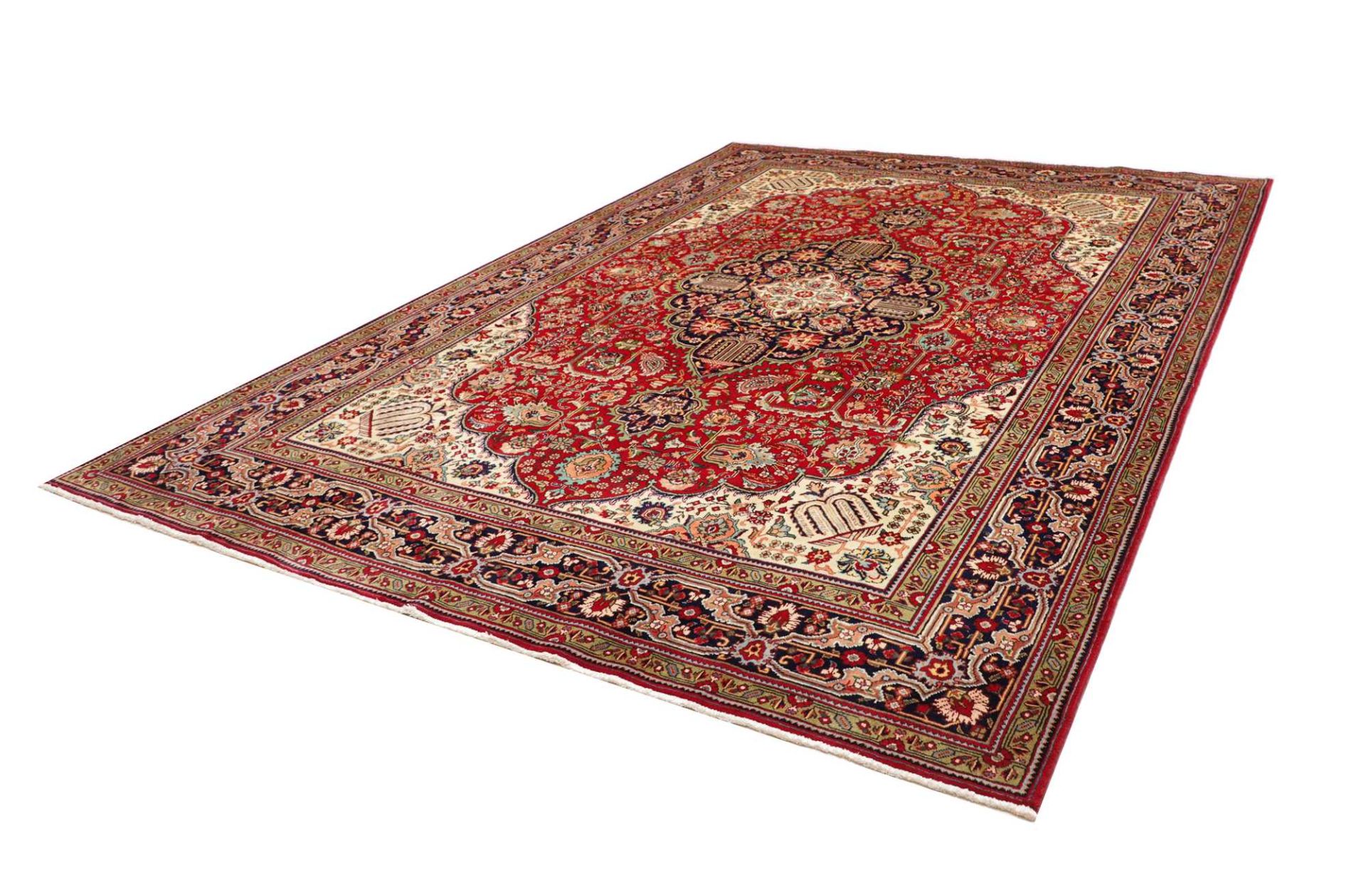 Täbriz Perserteppich 256 × 363 cm aus Wolle, handgeknüpft