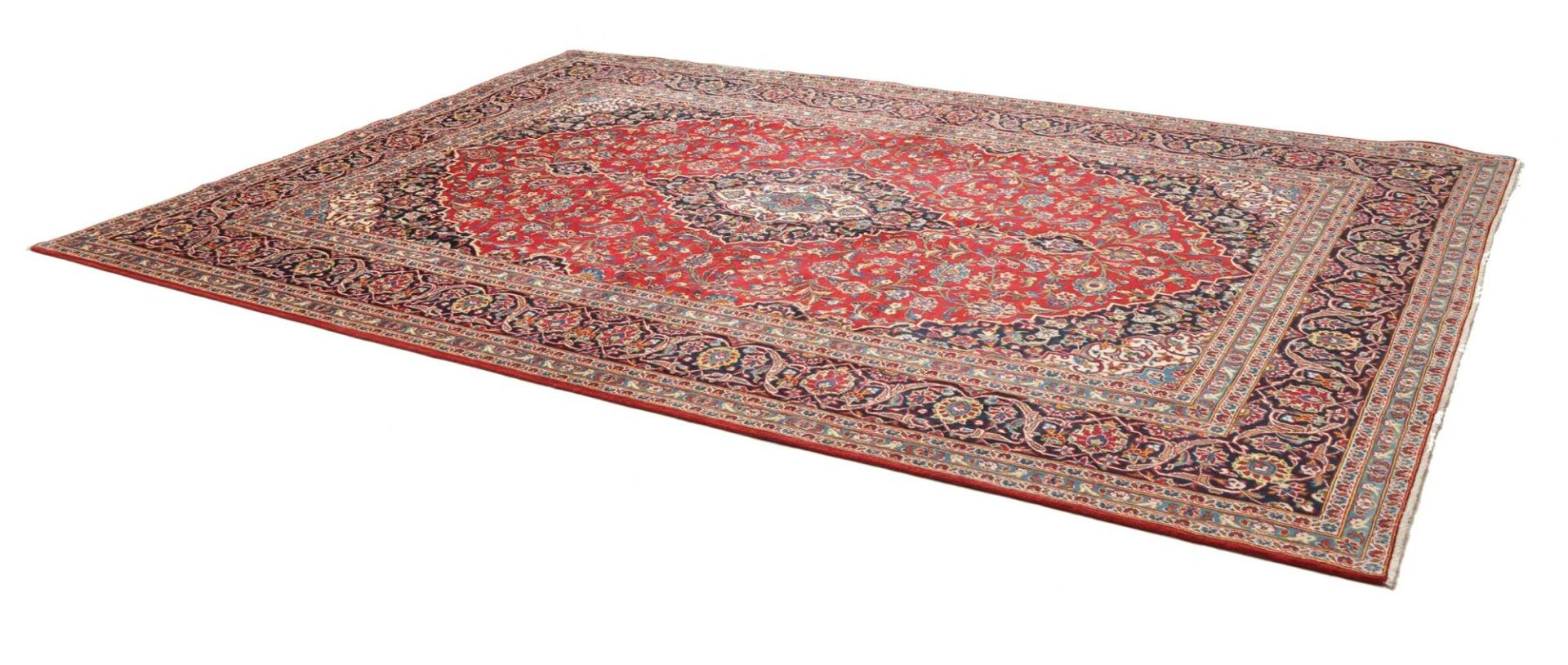 Handgeknüpfter Kashan Perserteppich, 248 × 357 cm, Wolle