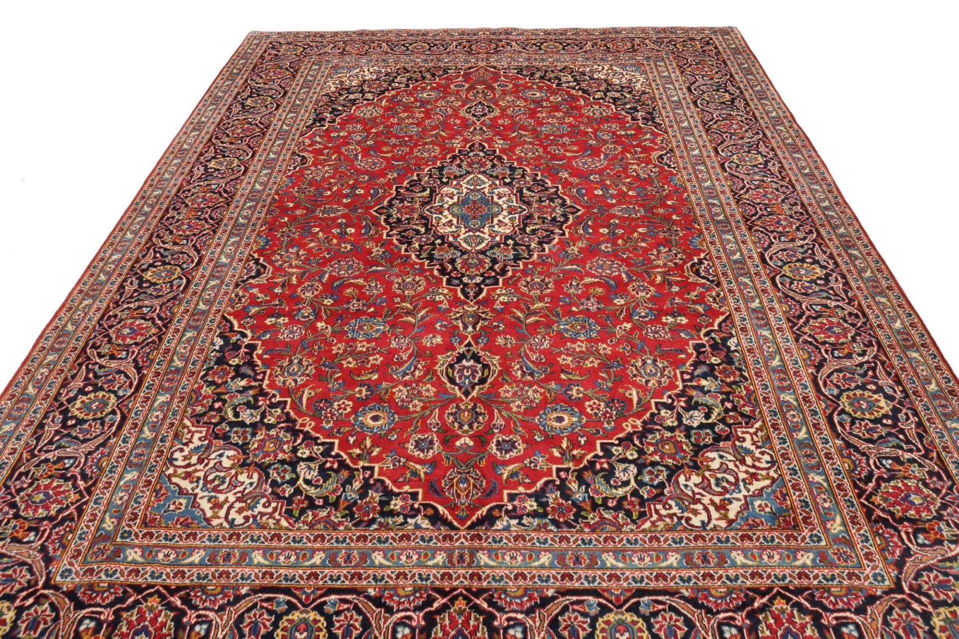 Handgeknüpfter Kashan Perserteppich, 248 × 357 cm, Wolle