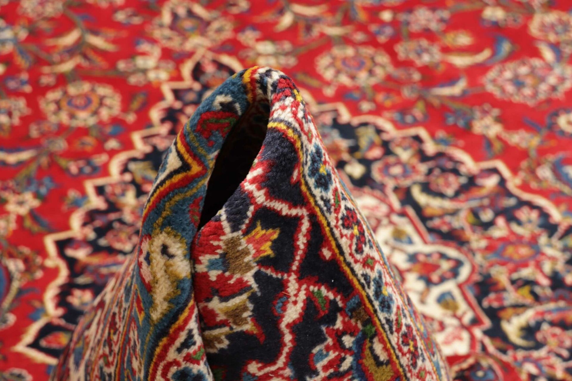 Handgeknüpfter Kashan Perserteppich, 248 × 357 cm, Wolle