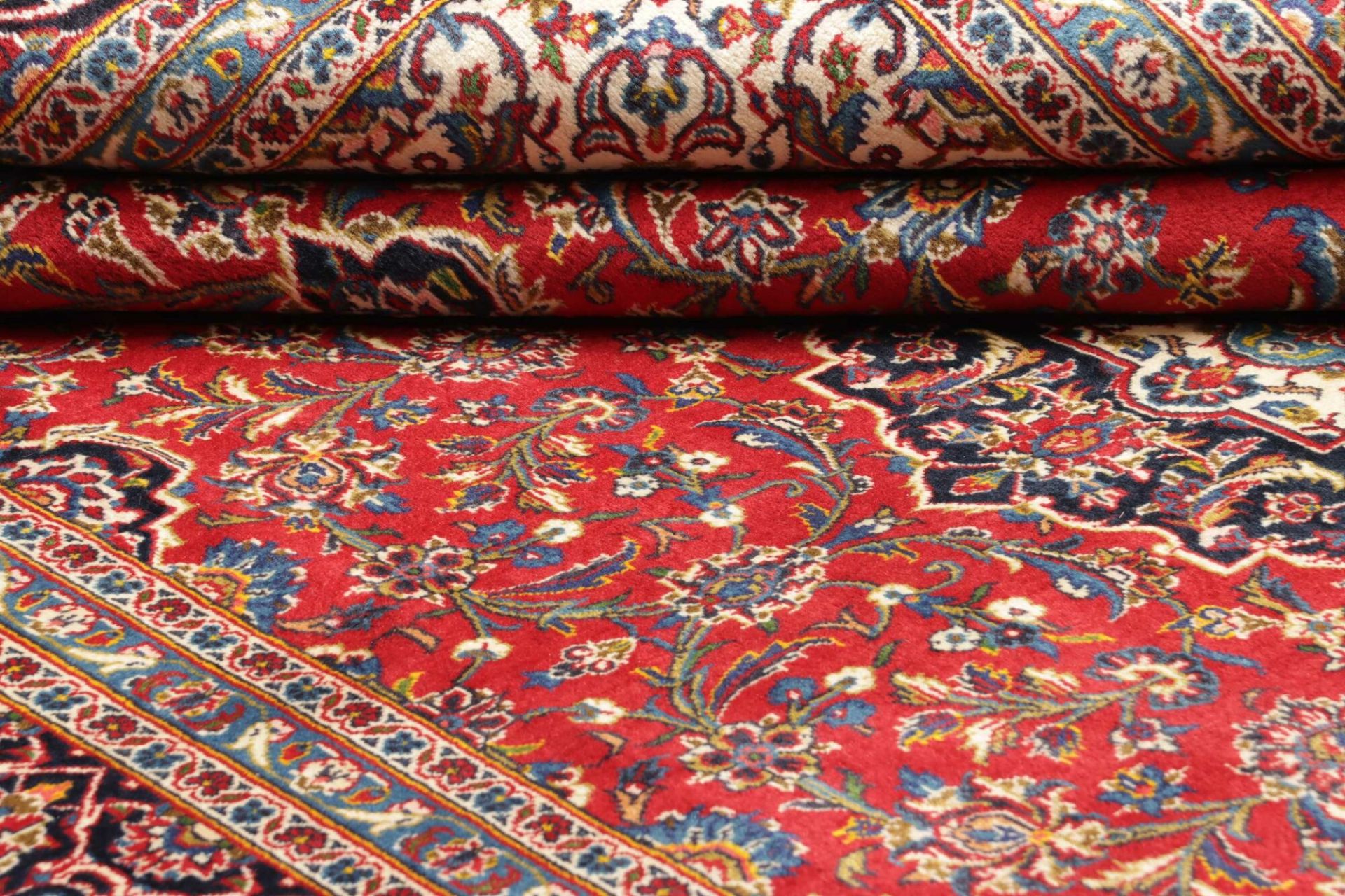 Handgeknüpfter Kashan Perserteppich, 248 × 357 cm, Wolle