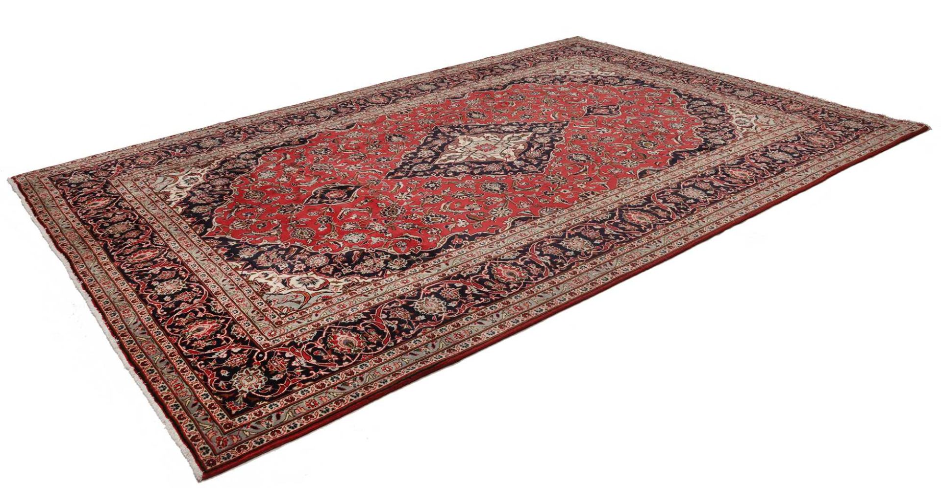 Kashan Perserteppich 243 × 356 cm aus Wolle, handgeknüpft