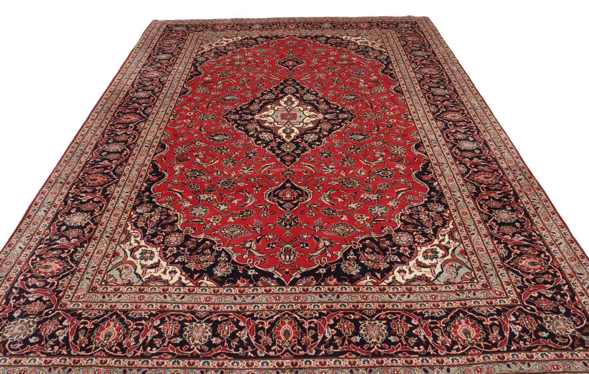Kashan Perserteppich 243 × 356 cm aus Wolle, handgeknüpft
