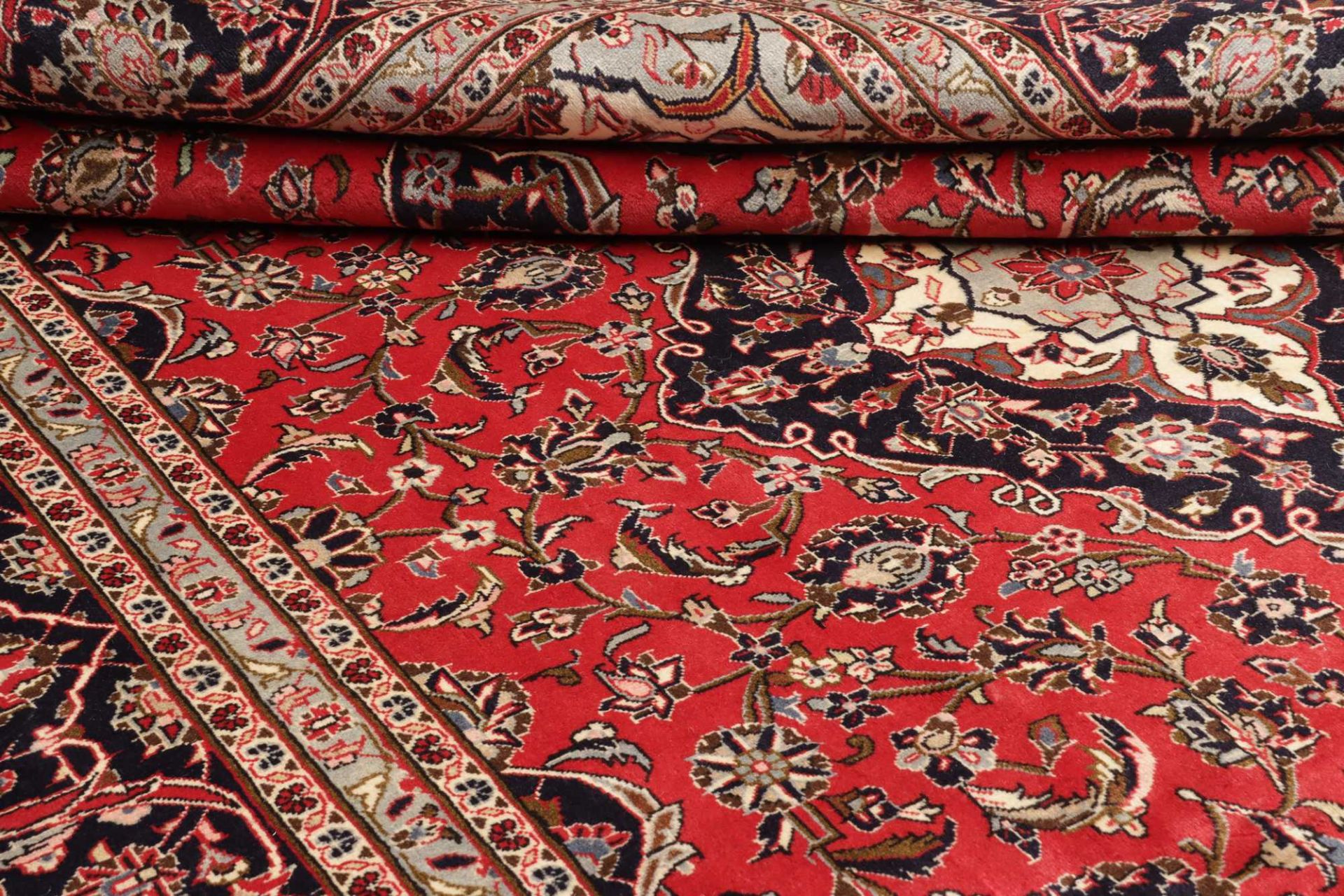 Kashan Perserteppich 243 × 356 cm aus Wolle, handgeknüpft