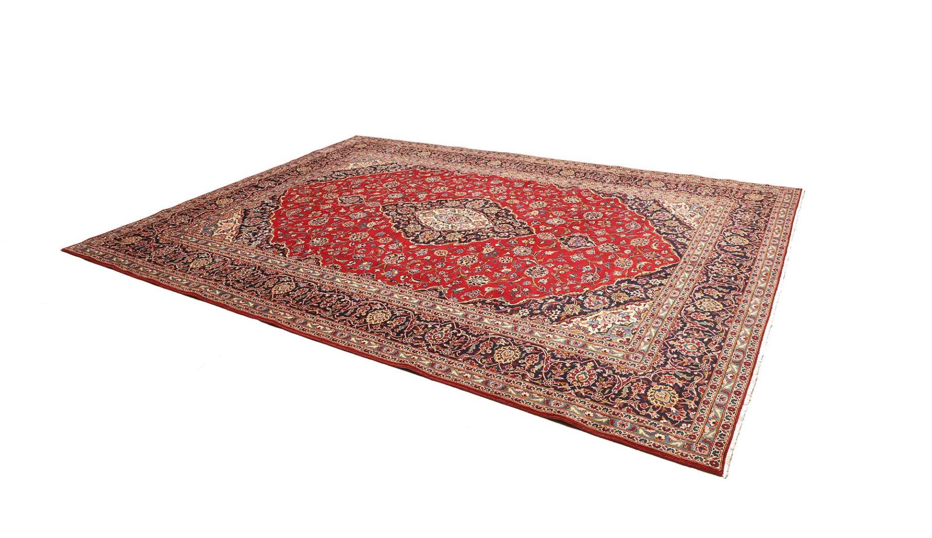 Kashan Perserteppich 261 × 349 cm aus Wolle, handgeknüpft