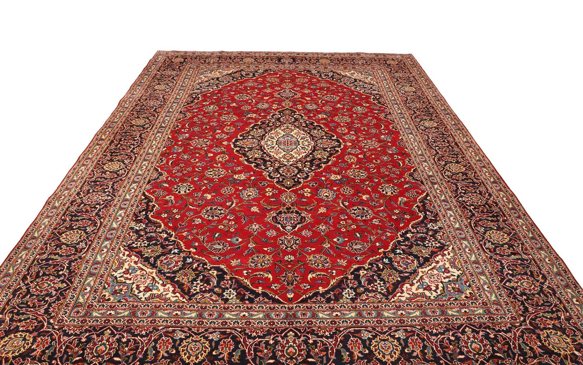 Kashan Perserteppich 261 × 349 cm aus Wolle, handgeknüpft