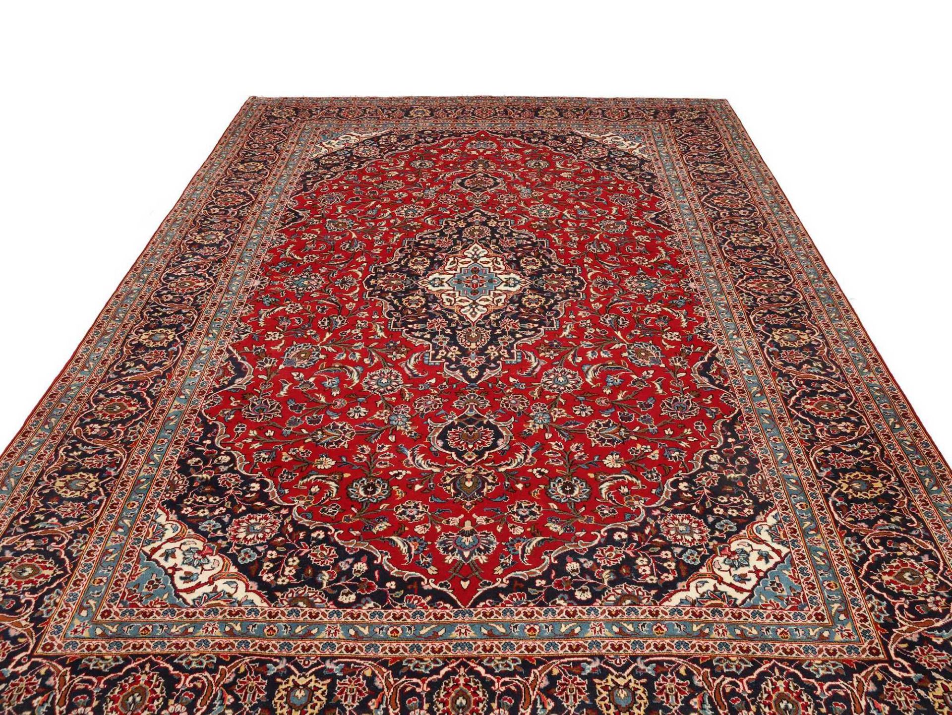 Kashan Perserteppich 244 × 362 cm aus Wolle, handgeknüpft