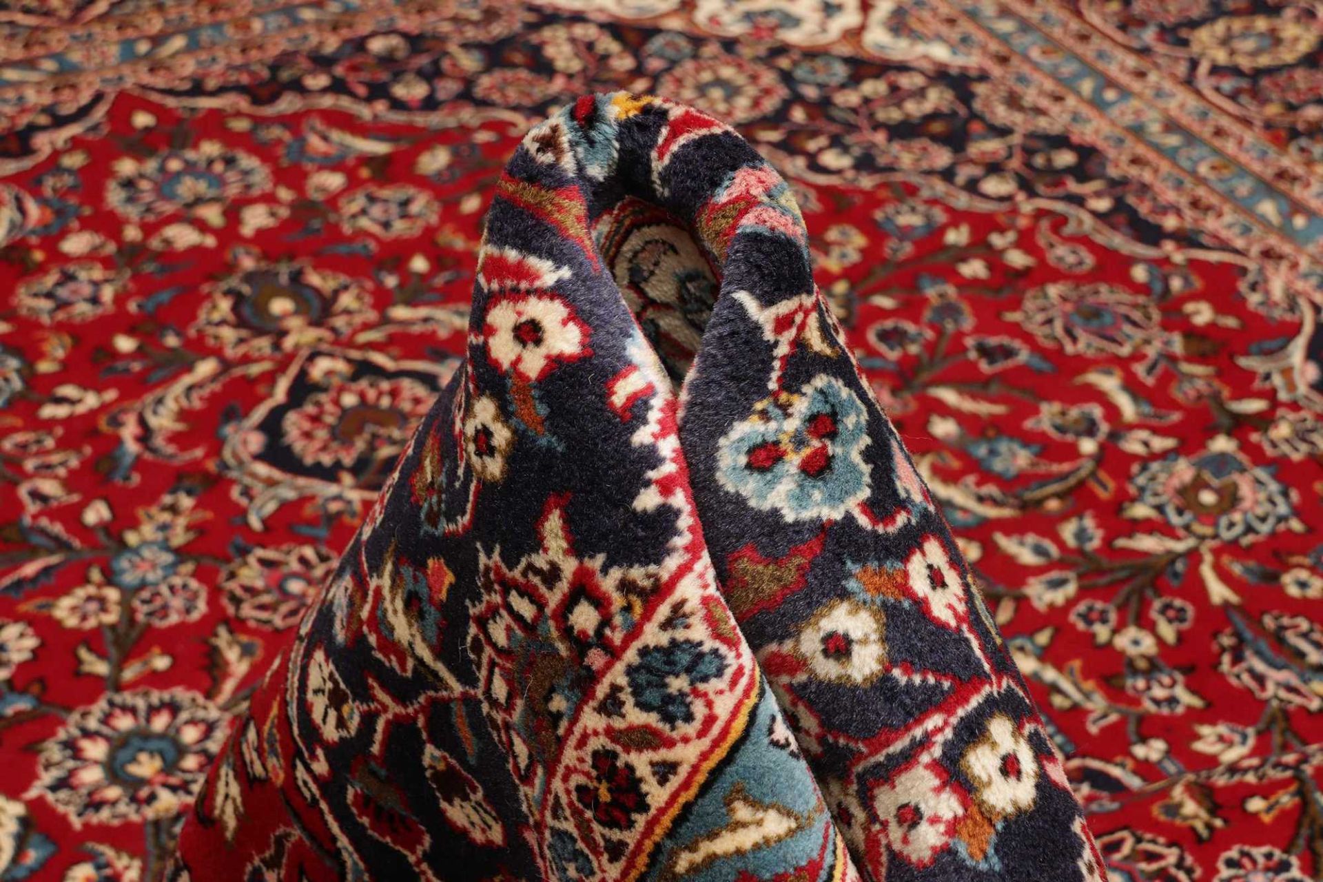 Kashan Perserteppich 244 × 362 cm aus Wolle, handgeknüpft