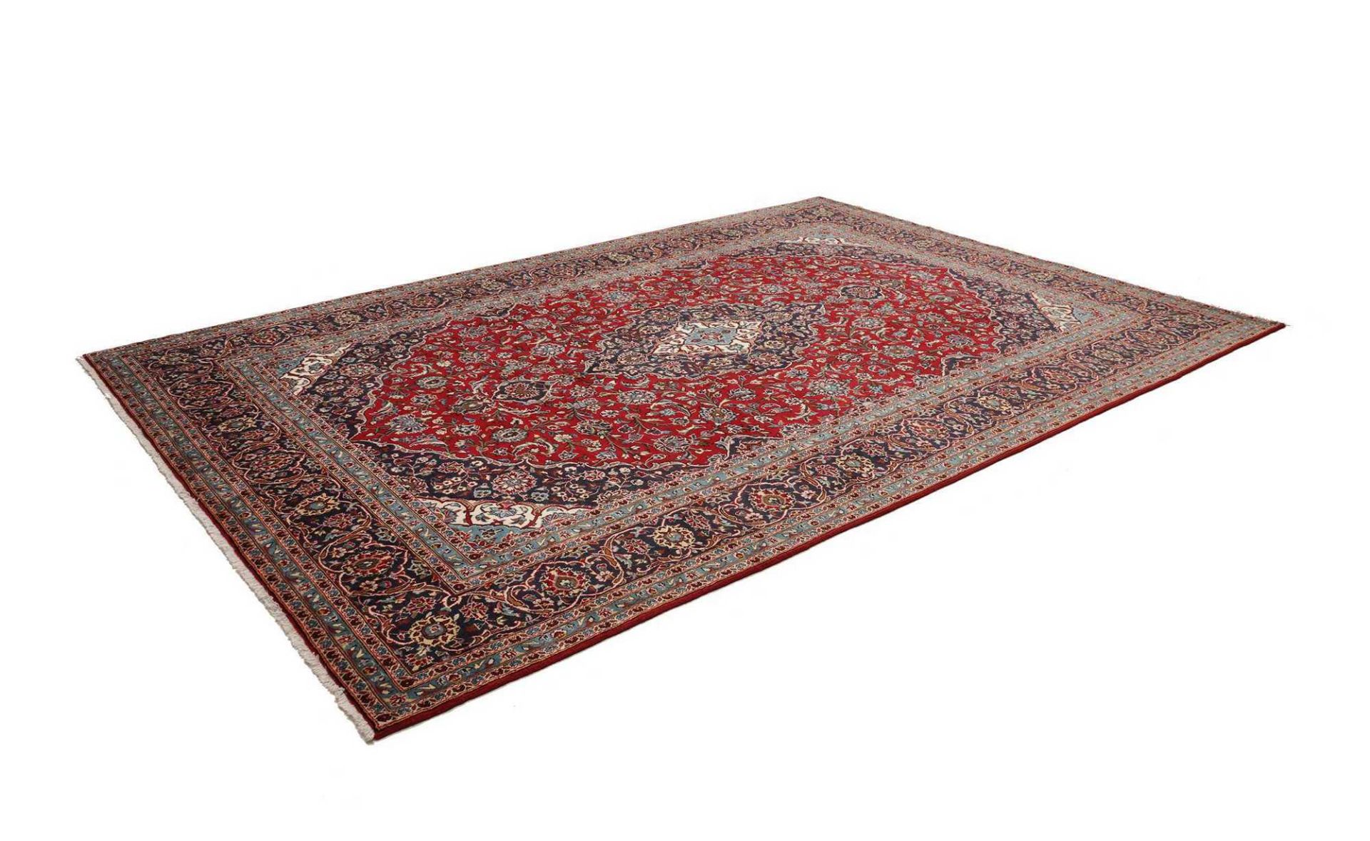 Handgeknüpfter Kashan Perserteppich, 253 × 343 cm, Wolle