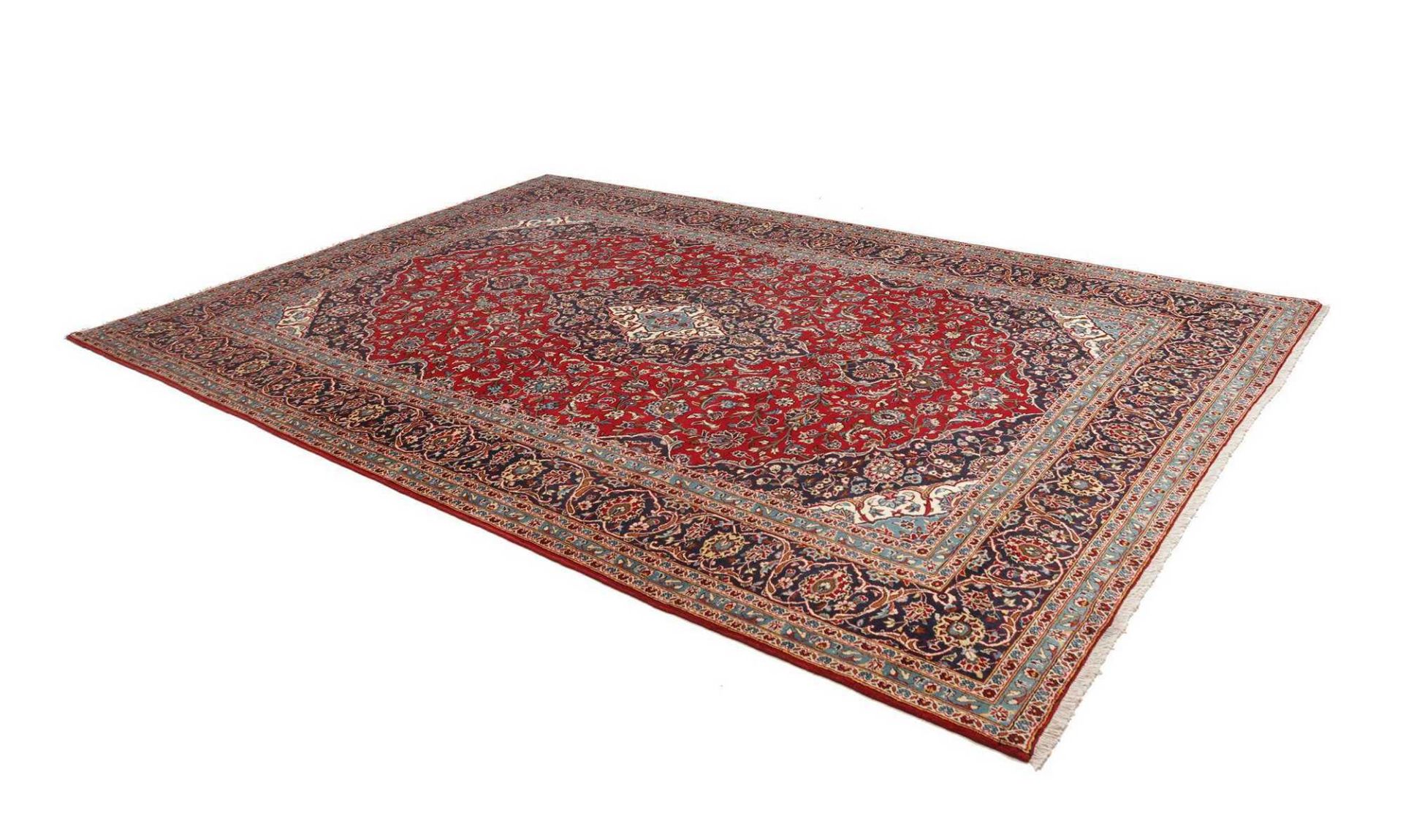 Handgeknüpfter Kashan Perserteppich, 253 × 343 cm, Wolle