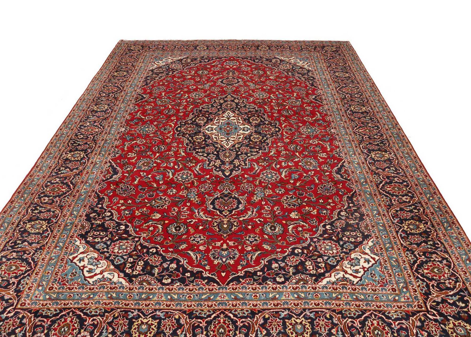 Handgeknüpfter Kashan Perserteppich, 253 × 343 cm, Wolle