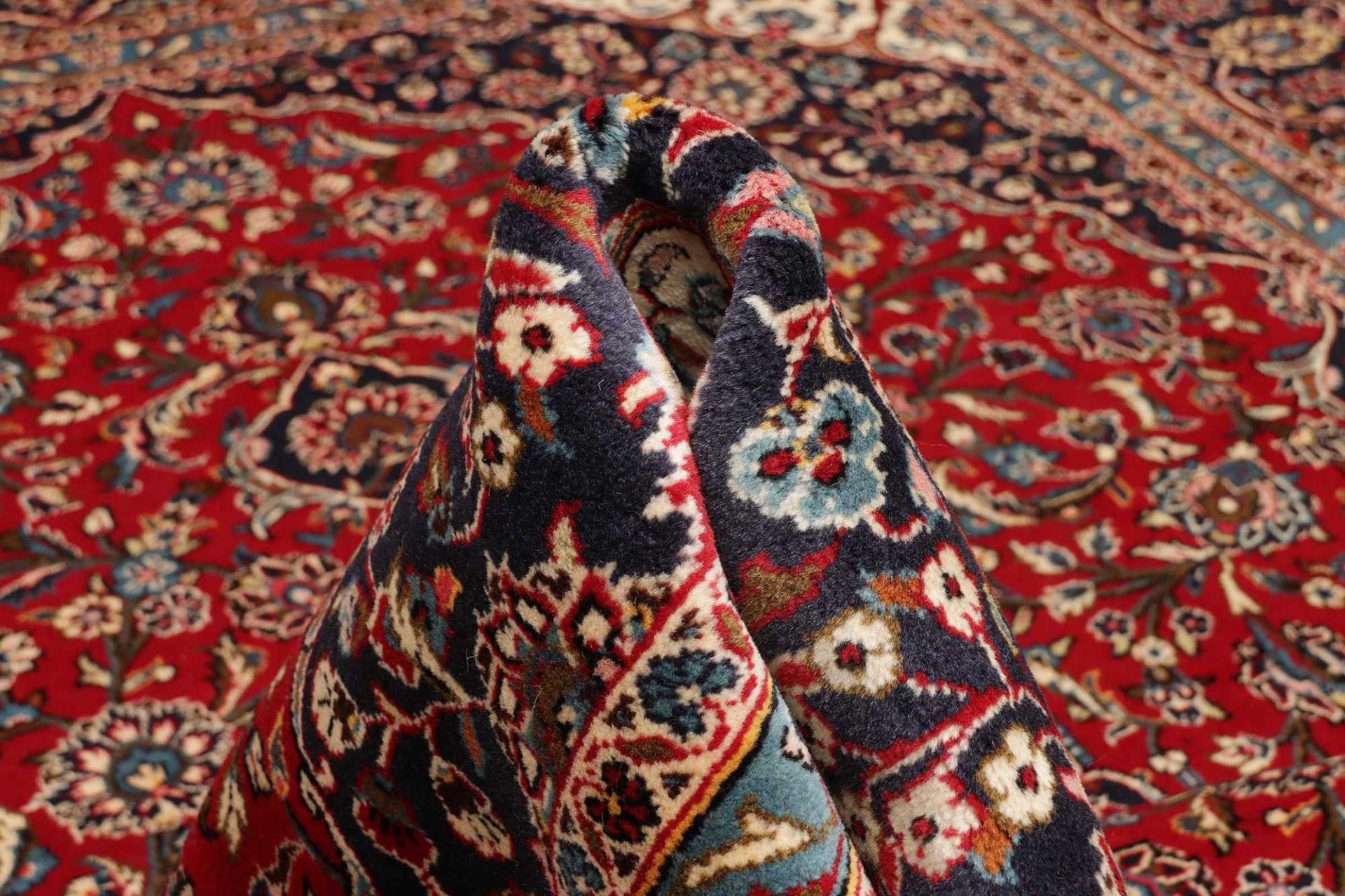 Handgeknüpfter Kashan Perserteppich, 253 × 343 cm, Wolle