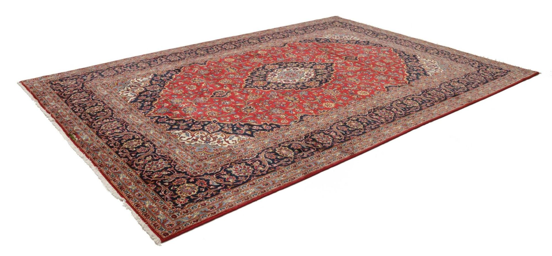 Handgeknüpfter Kashan Perserteppich, 251 × 354 cm, Wolle