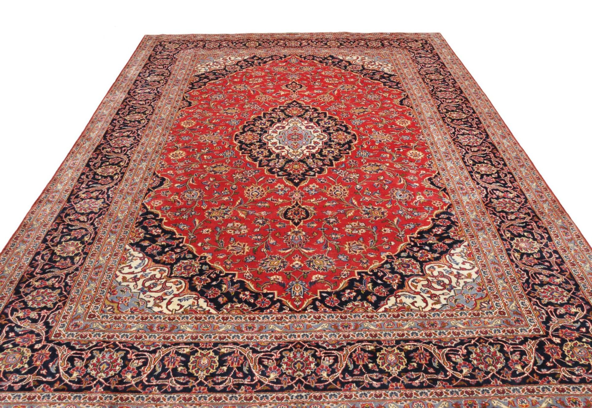 Handgeknüpfter Kashan Perserteppich, 251 × 354 cm, Wolle