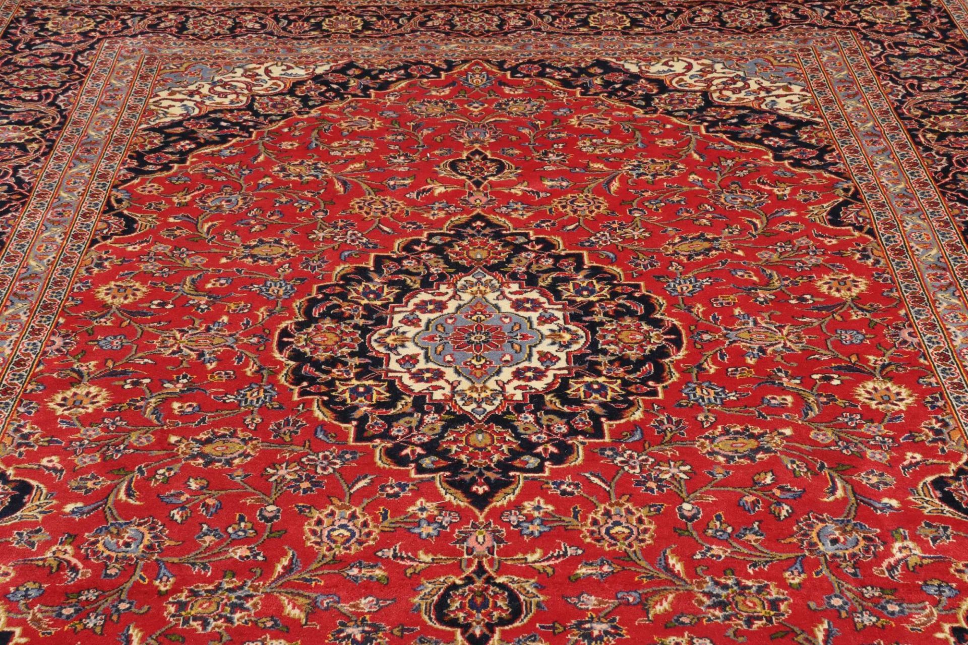 Handgeknüpfter Kashan Perserteppich, 251 × 354 cm, Wolle