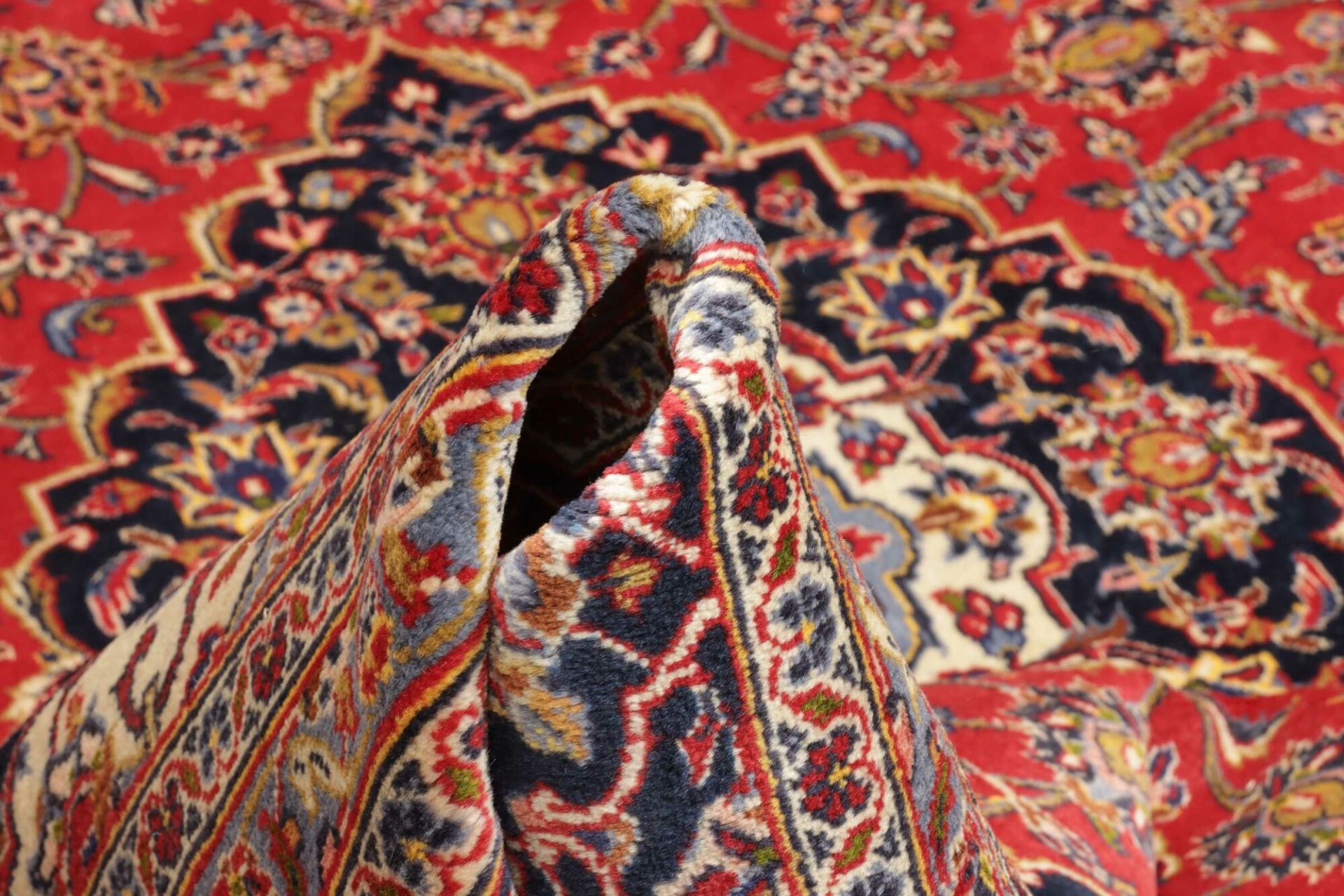Handgeknüpfter Kashan Perserteppich, 251 × 354 cm, Wolle