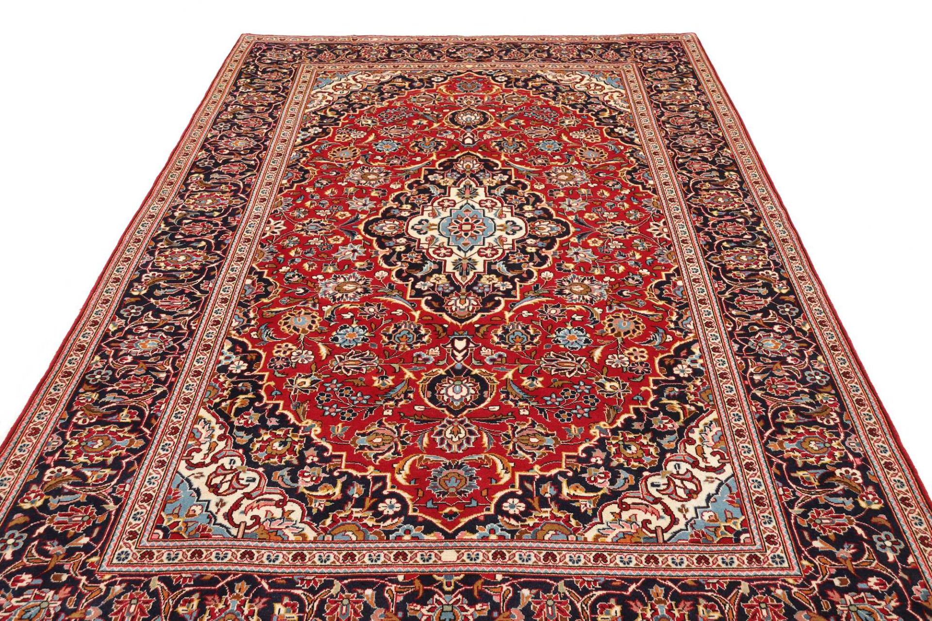 Handgeknüpfter Kashan Perserteppich, 229 × 349 cm, Wolle
