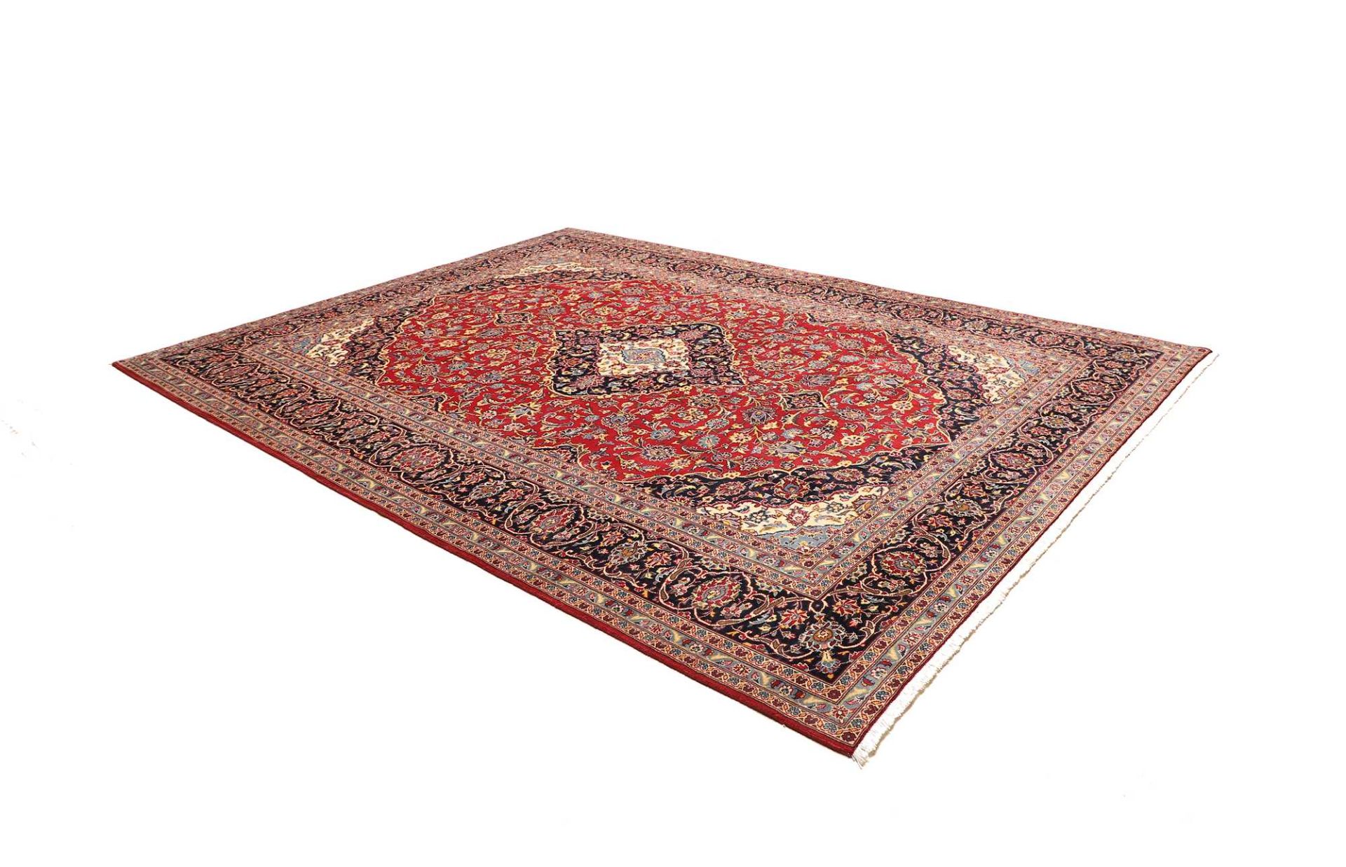 Handgeknüpfter Kashan Perserteppich, 258 × 347 cm, Wolle