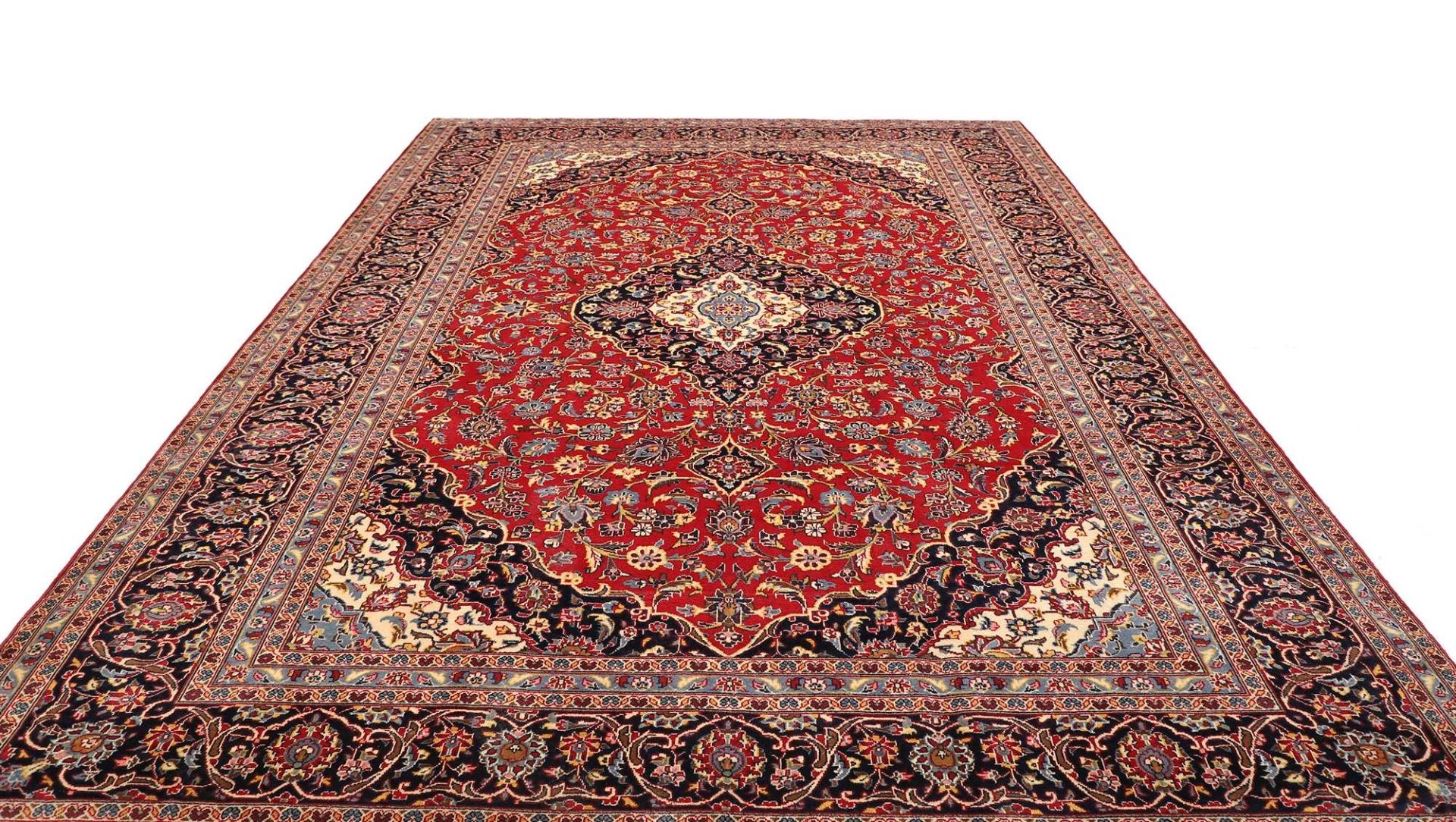 Handgeknüpfter Kashan Perserteppich, 258 × 347 cm, Wolle