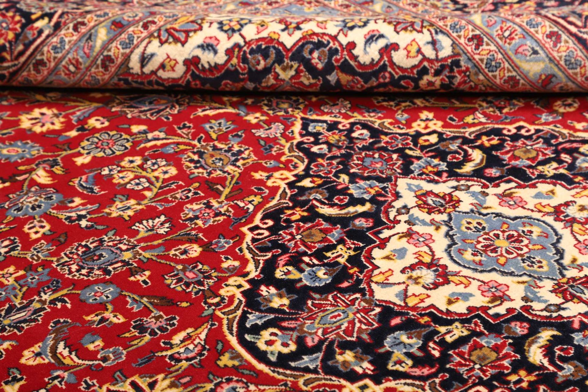 Handgeknüpfter Kashan Perserteppich, 258 × 347 cm, Wolle