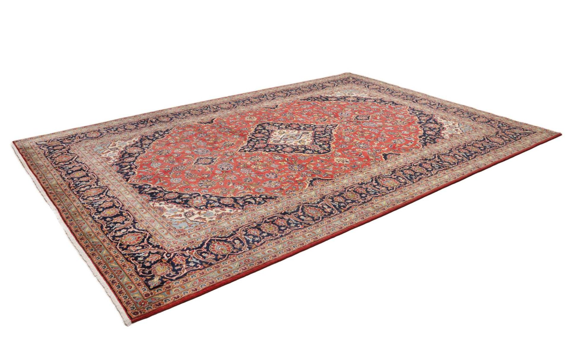 Handgeknüpfter Kashan Perserteppich, 251 × 364 cm, Wolle