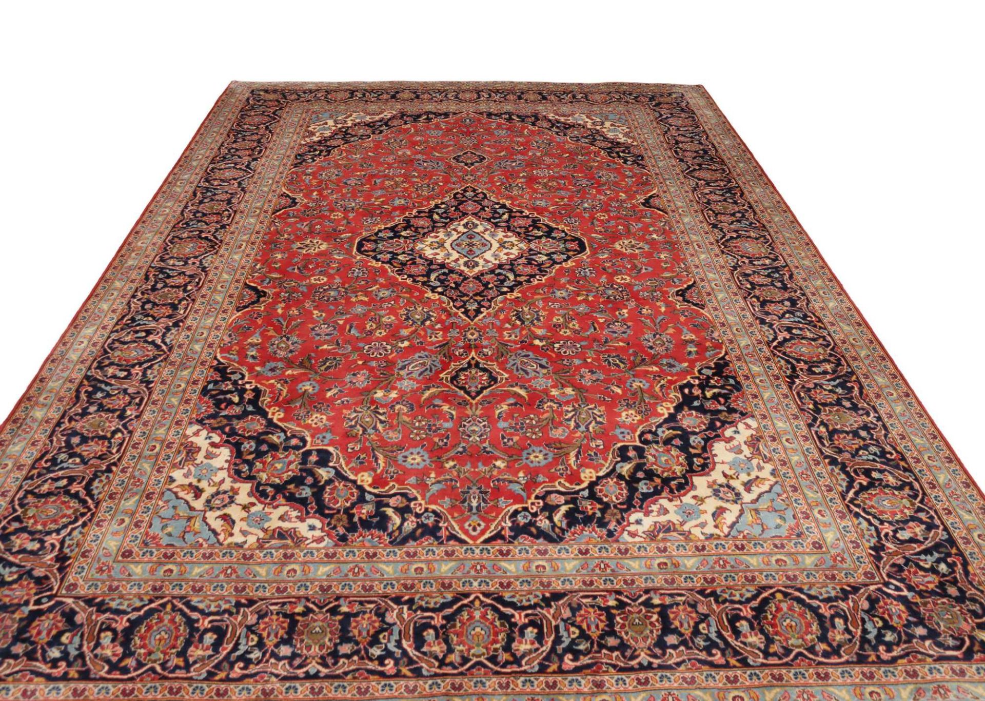 Handgeknüpfter Kashan Perserteppich, 251 × 364 cm, Wolle