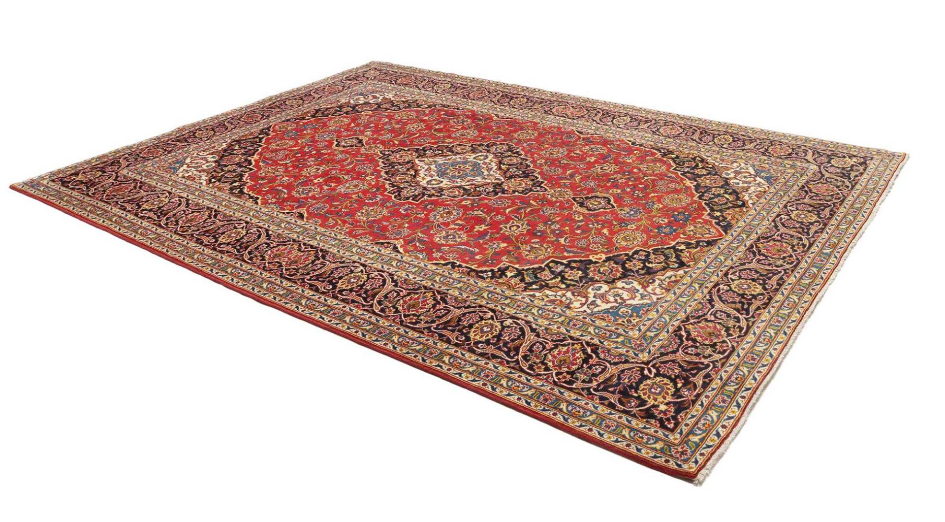 Handgeknüpfter Kashan Perserteppich, 251 × 331 cm, Wolle