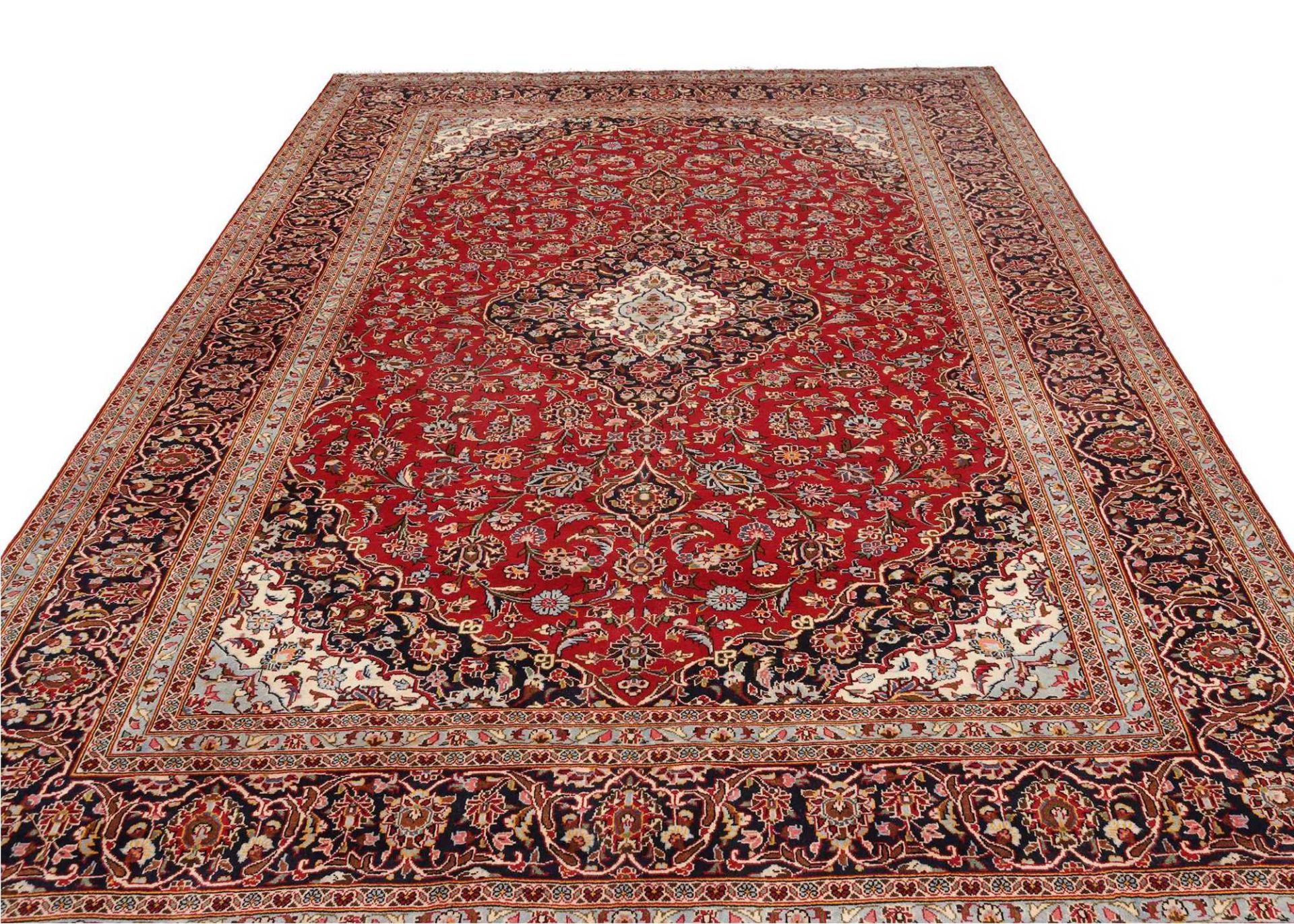 Handgeknüpfter Kashan Perserteppich, 248 × 356 cm, Wolle