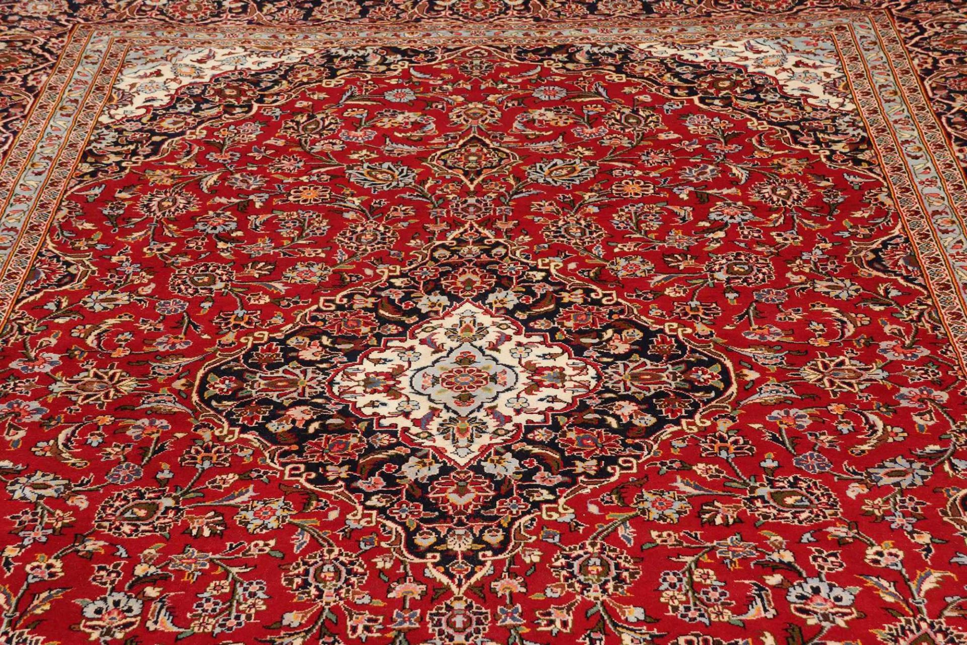 Handgeknüpfter Kashan Perserteppich, 248 × 356 cm, Wolle