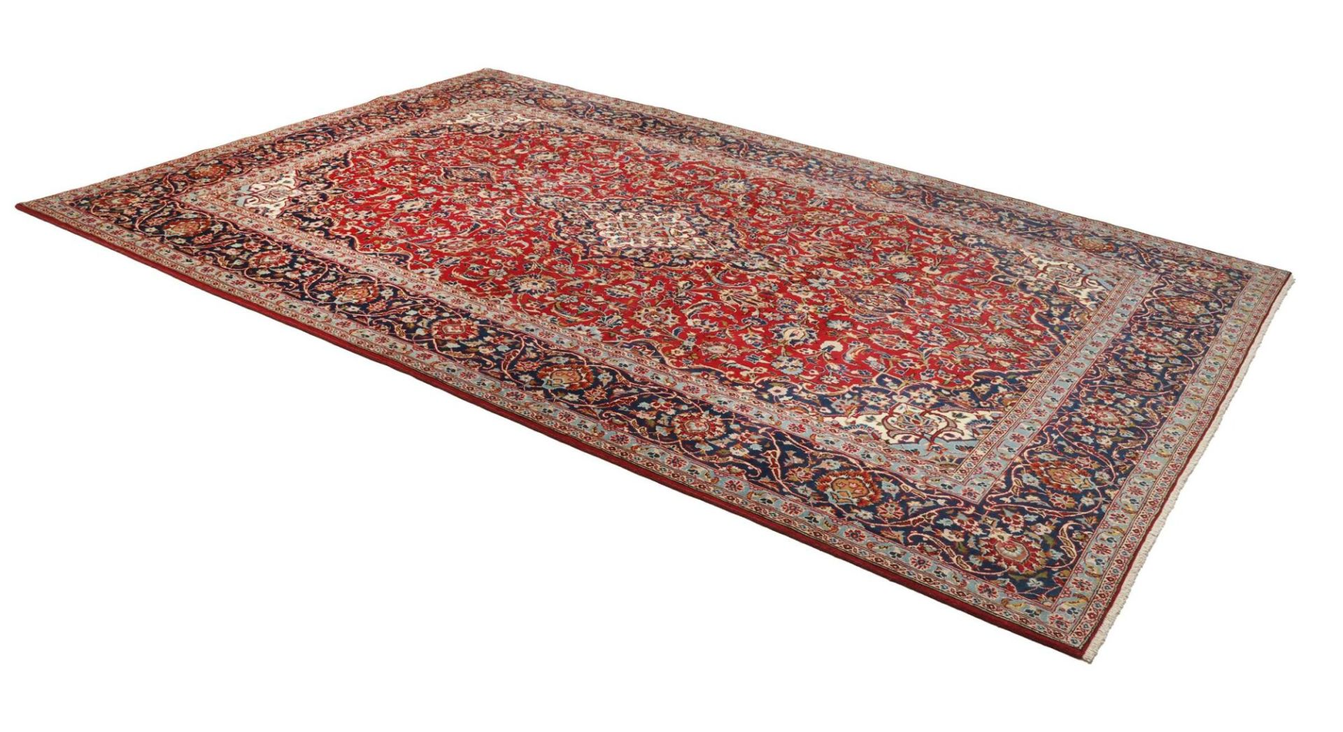 Handgeknüpfter Kashan Perserteppich, 241 × 359 cm, Wolle