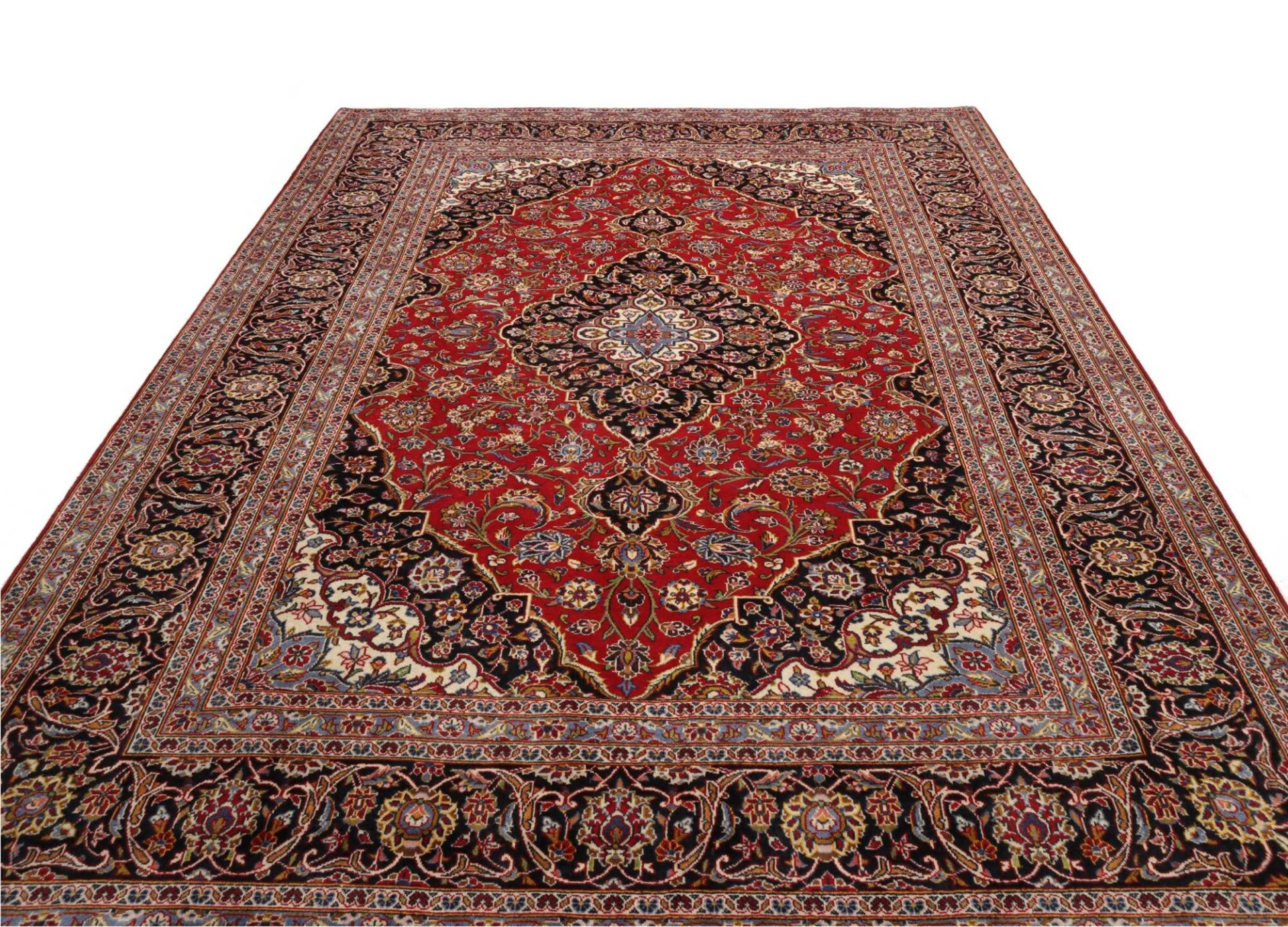 Handgeknüpfter Kashan Perserteppich, 251 × 349 cm, Wolle