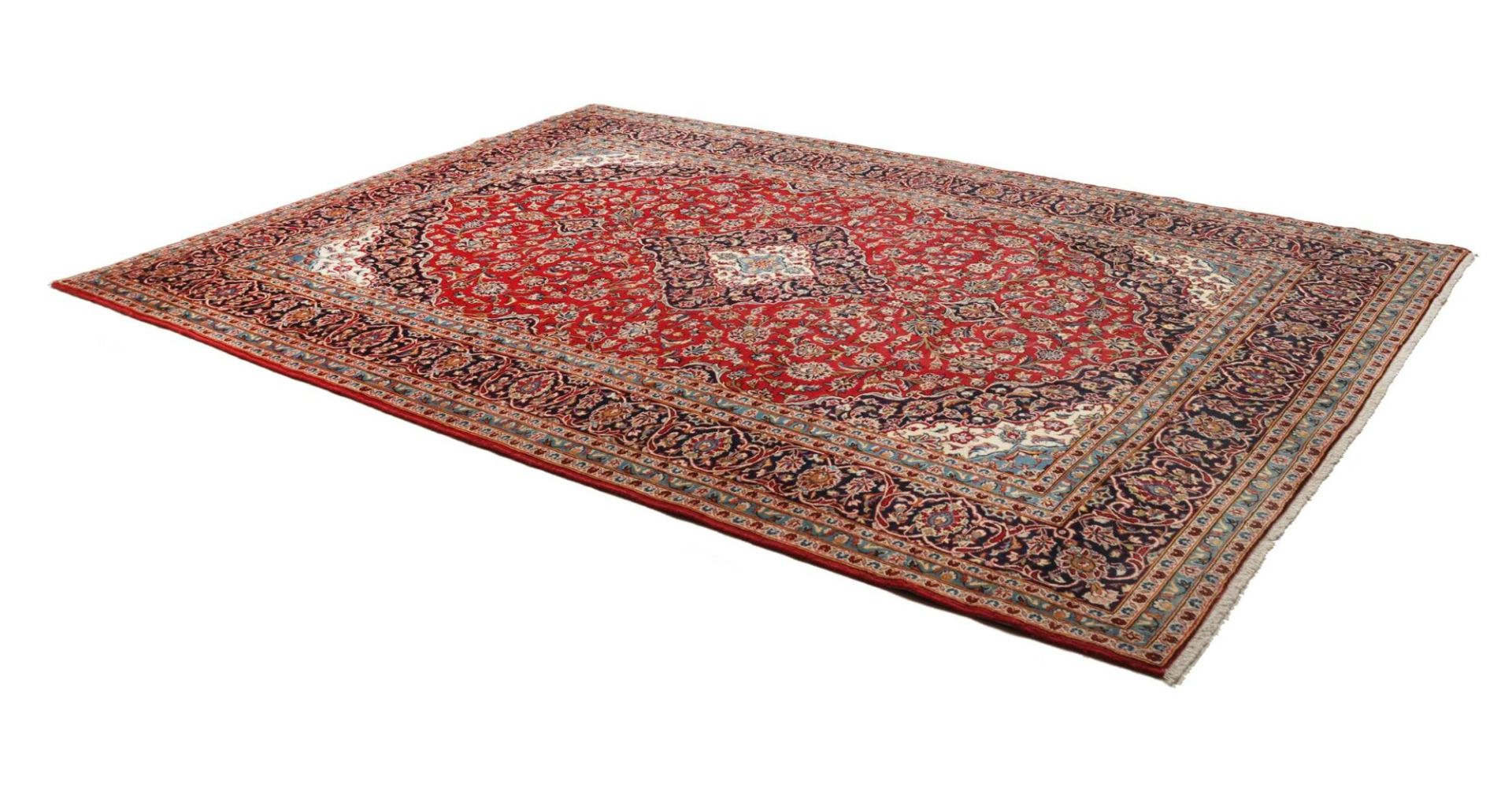 Handgeknüpfter Kashan Perserteppich, 244 × 349 cm, Wolle
