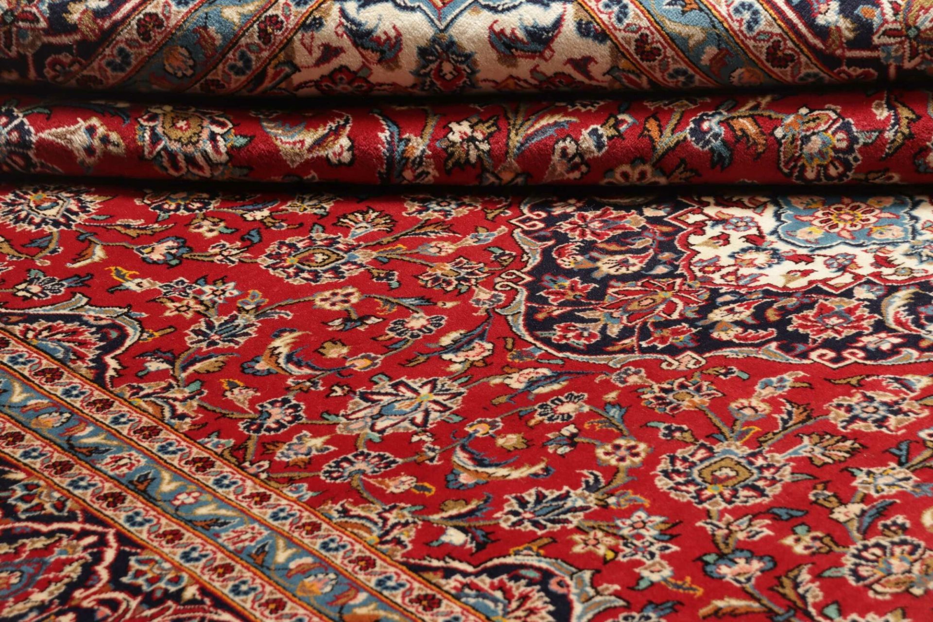 Handgeknüpfter Kashan Perserteppich, 244 × 349 cm, Wolle