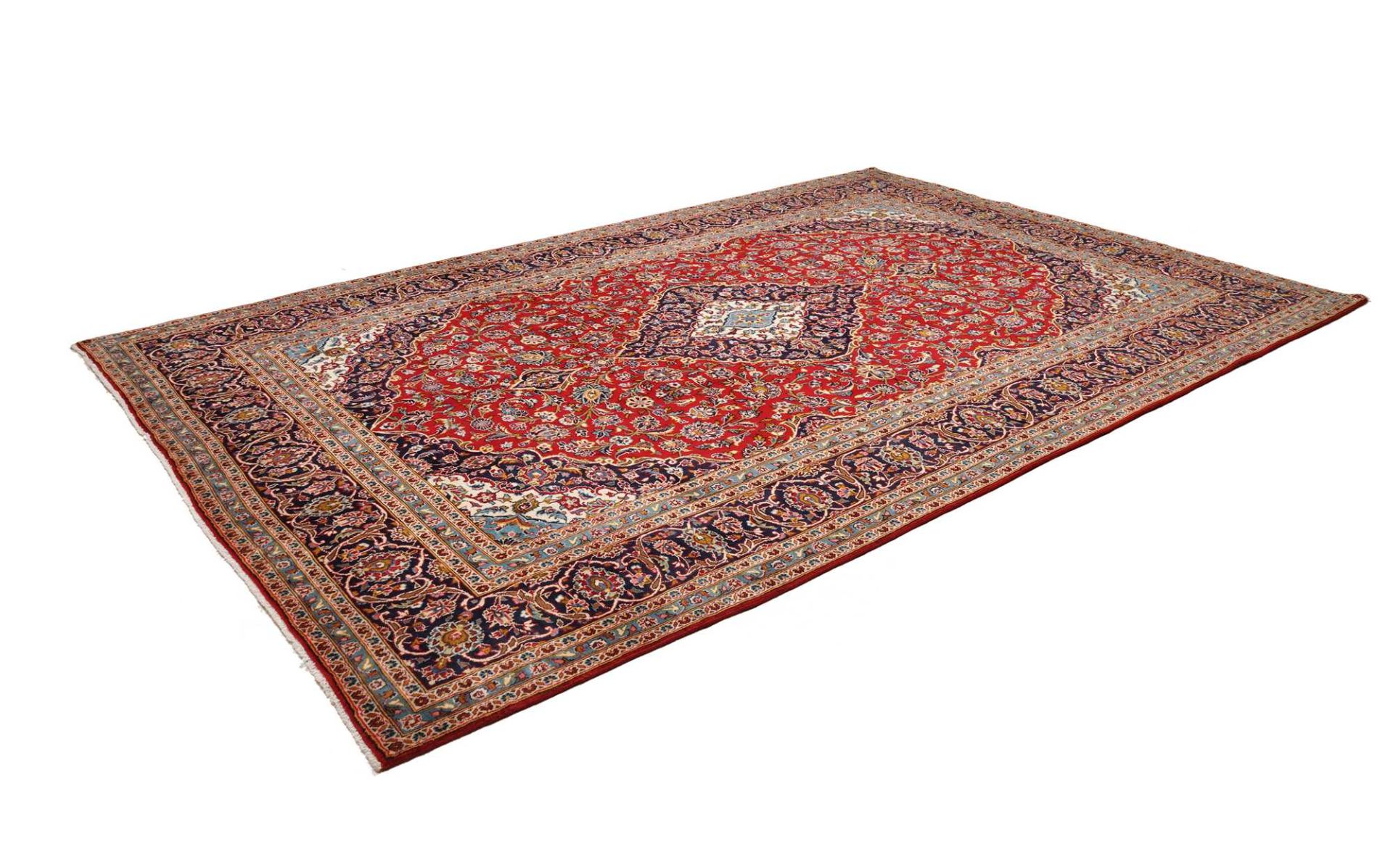 Handgeknüpfter Kashan Perserteppich, 251 × 369 cm, Wolle