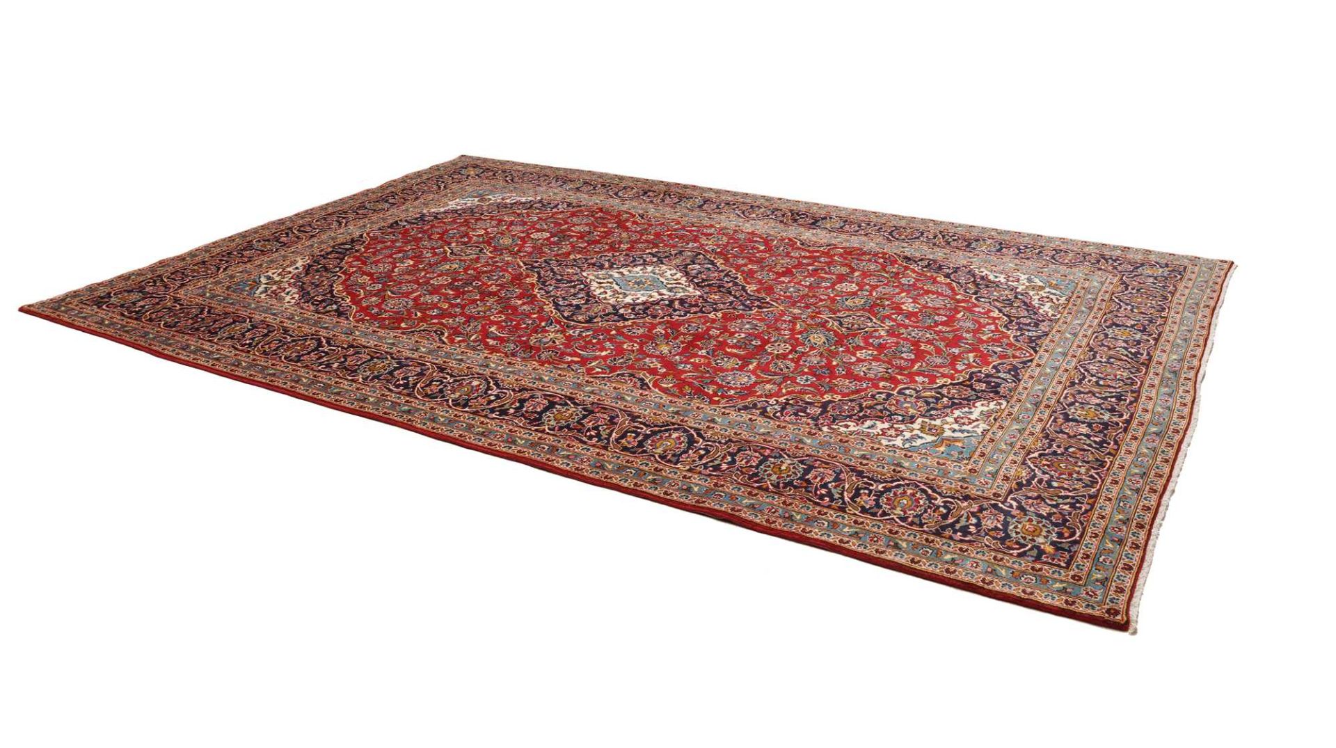 Handgeknüpfter Kashan Perserteppich, 251 × 369 cm, Wolle