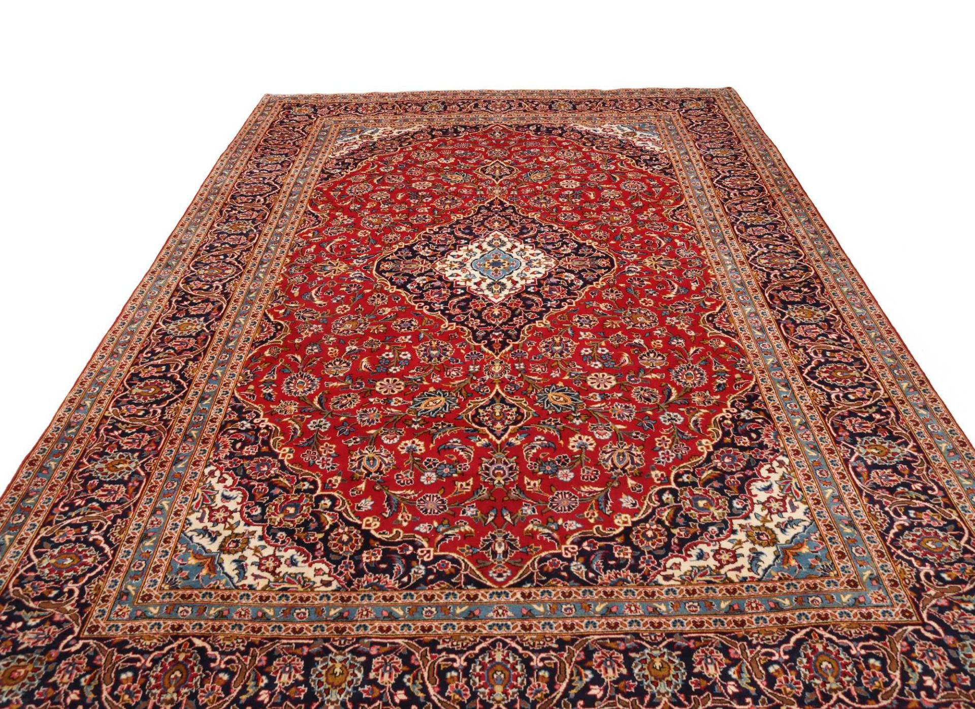 Handgeknüpfter Kashan Perserteppich, 251 × 369 cm, Wolle