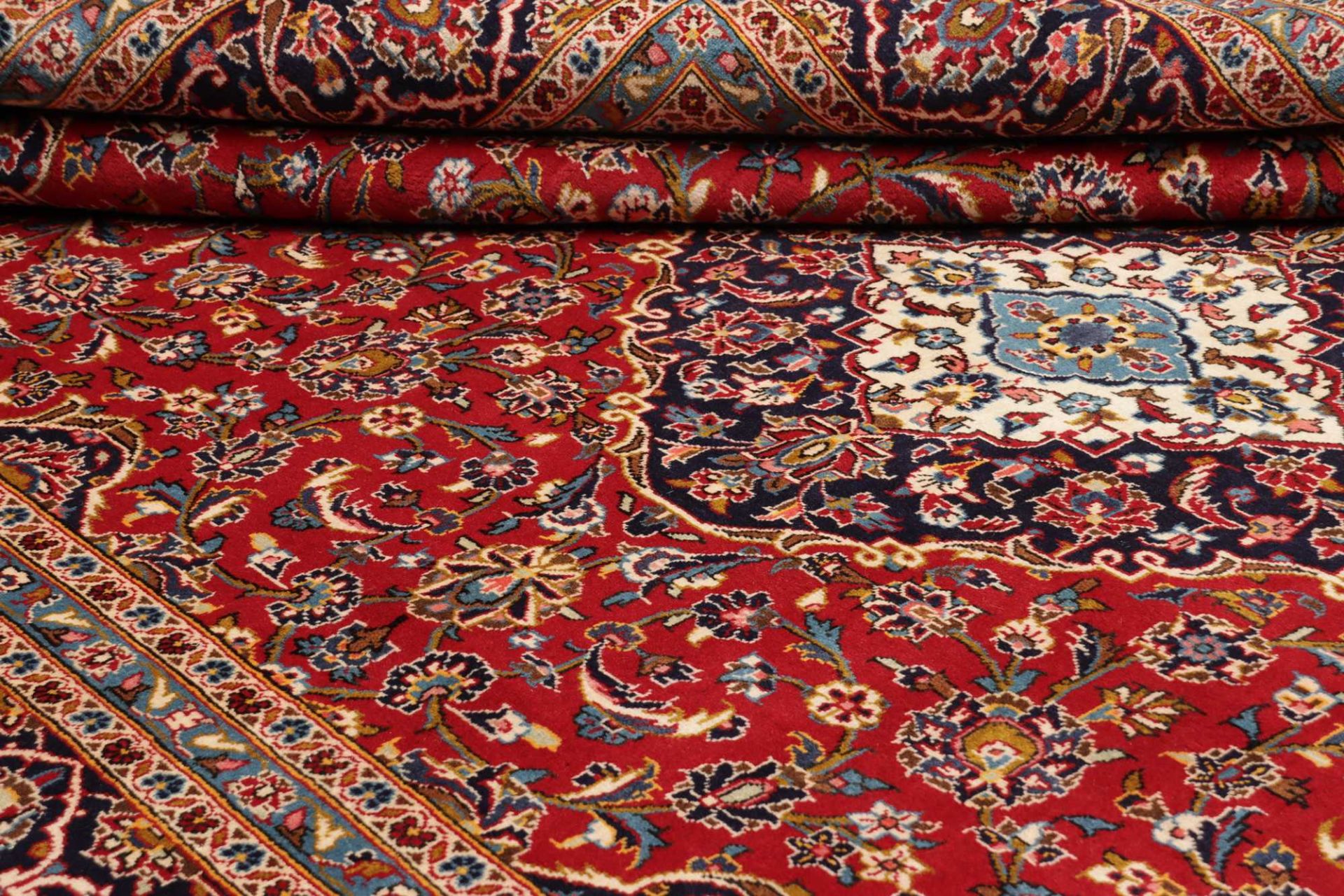 Handgeknüpfter Kashan Perserteppich, 251 × 369 cm, Wolle