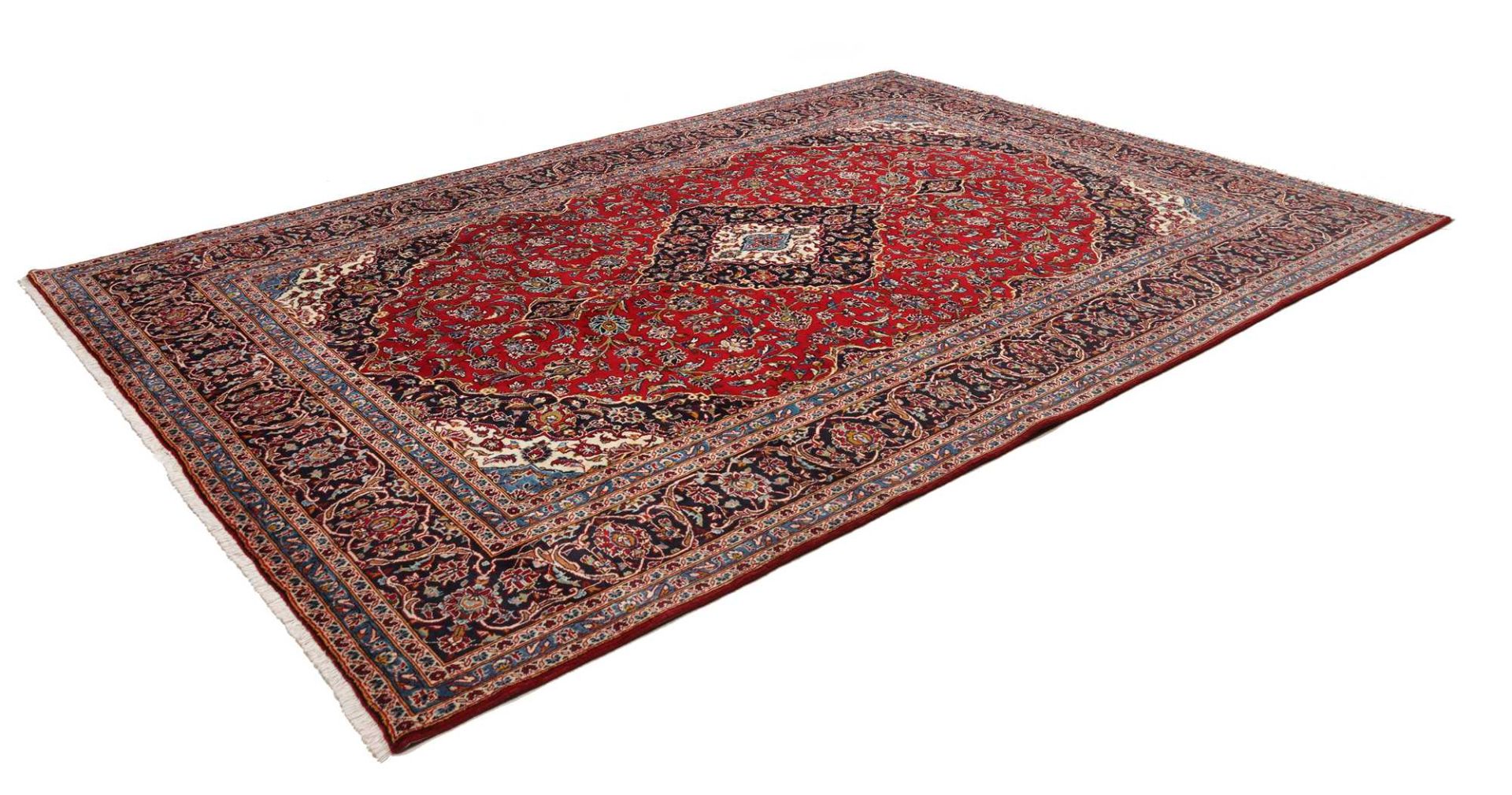 Handgeknüpfter Kashan Perserteppich, 248 × 353 cm, Wolle