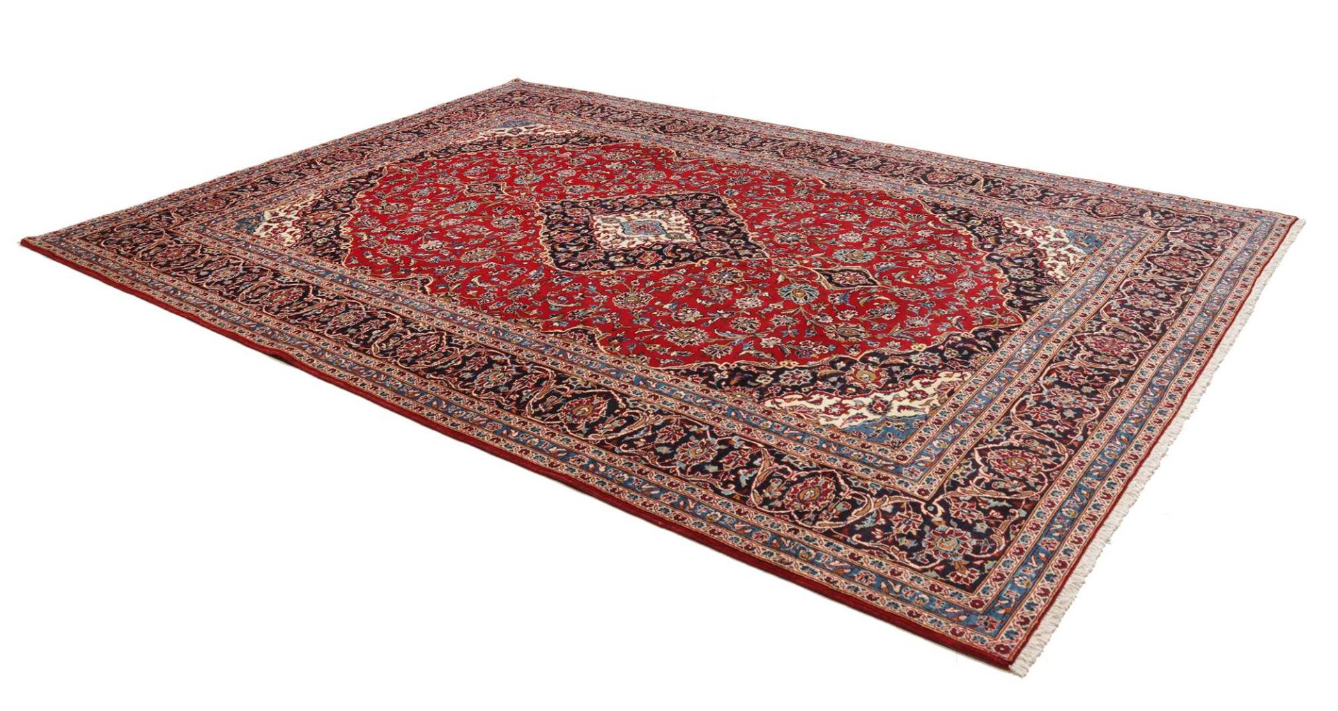 Handgeknüpfter Kashan Perserteppich, 248 × 353 cm, Wolle