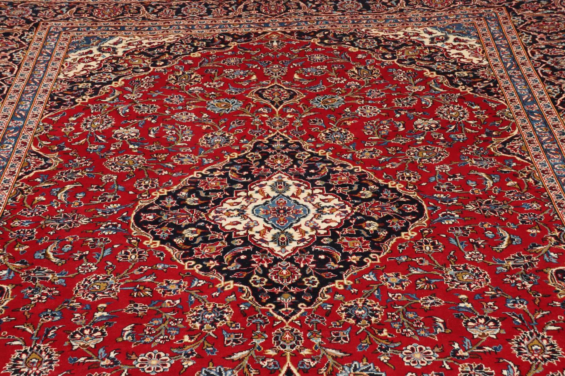 Handgeknüpfter Kashan Perserteppich, 248 × 353 cm, Wolle