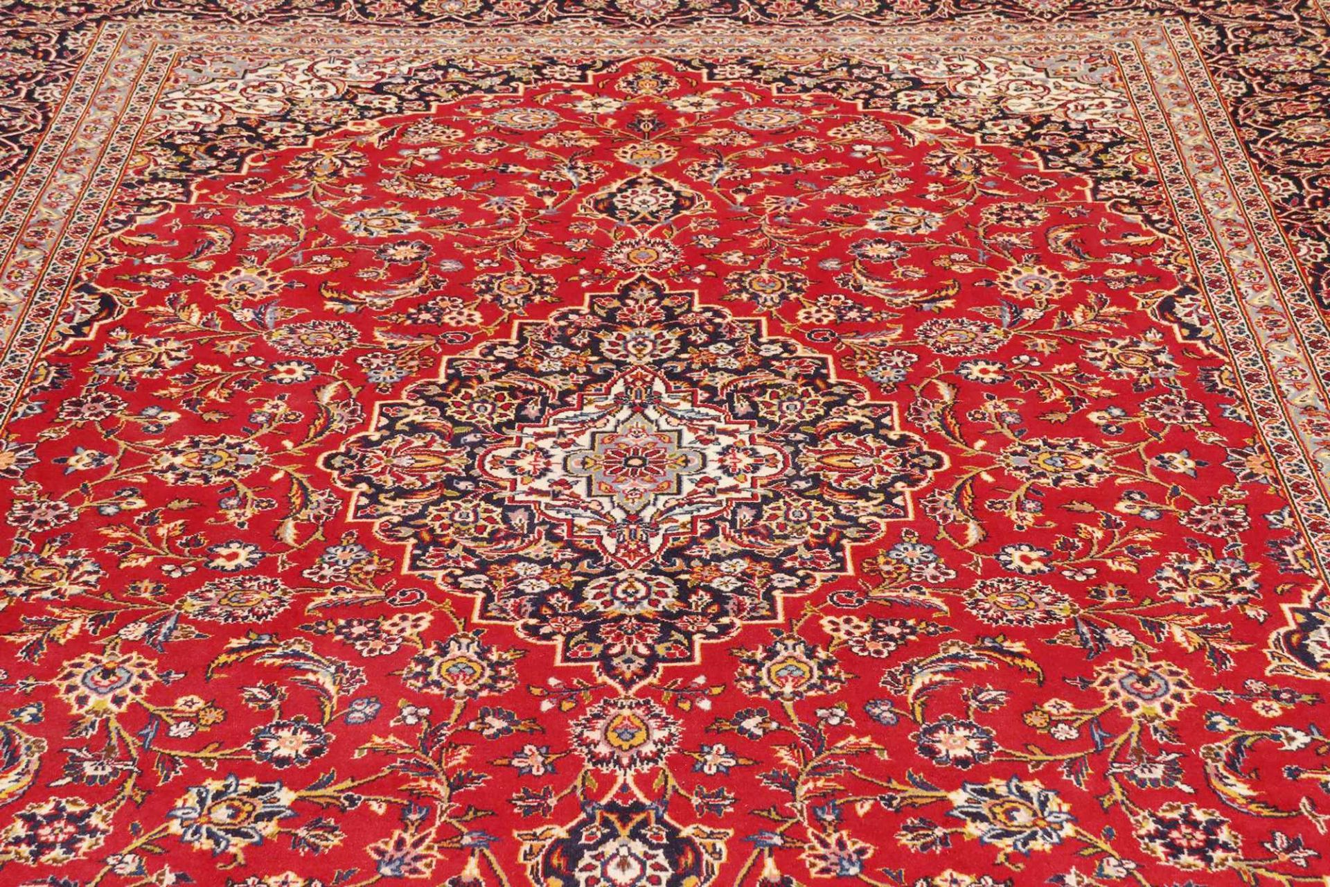 Handgeknüpfter Kashan Perserteppich, 251 × 354 cm, Wolle