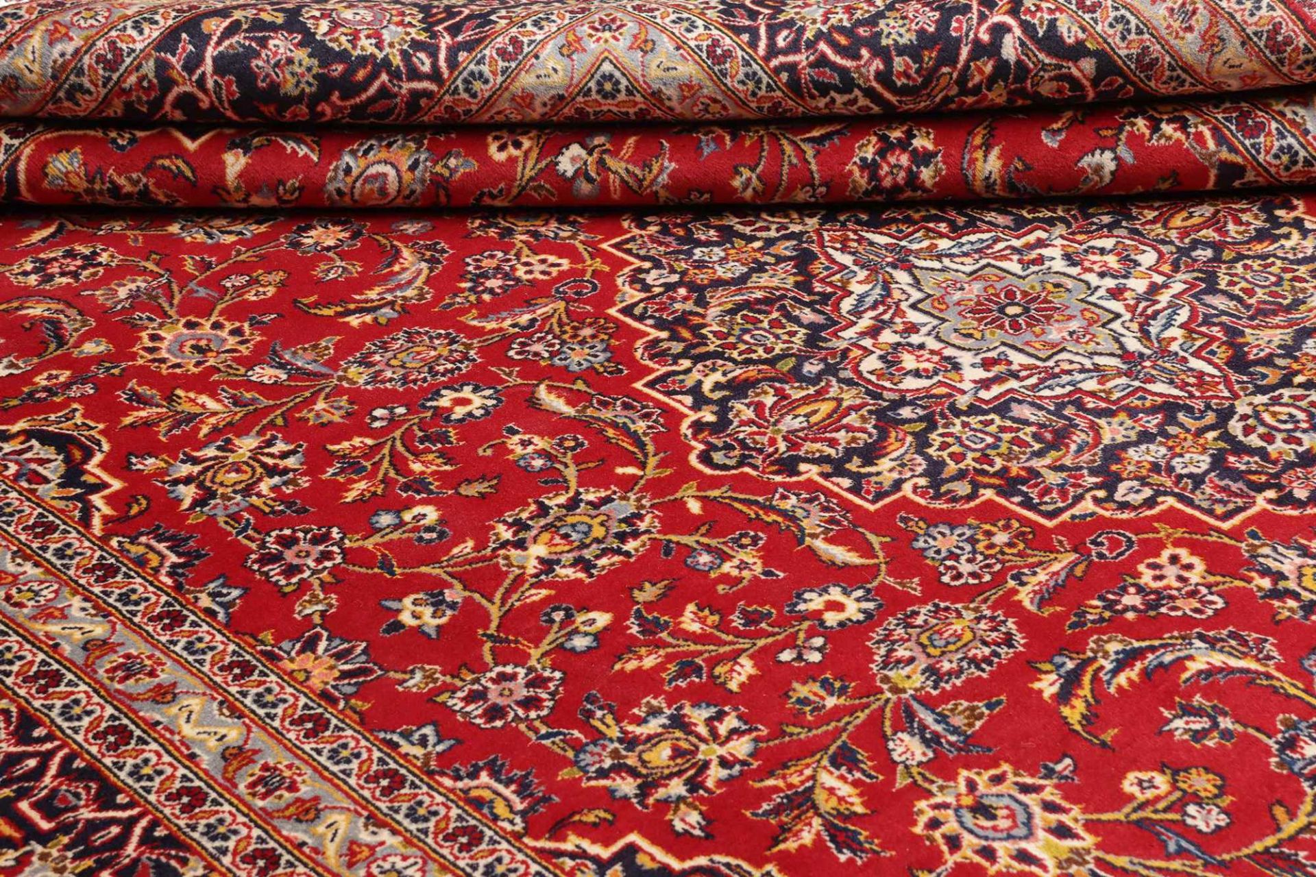 Handgeknüpfter Kashan Perserteppich, 251 × 354 cm, Wolle