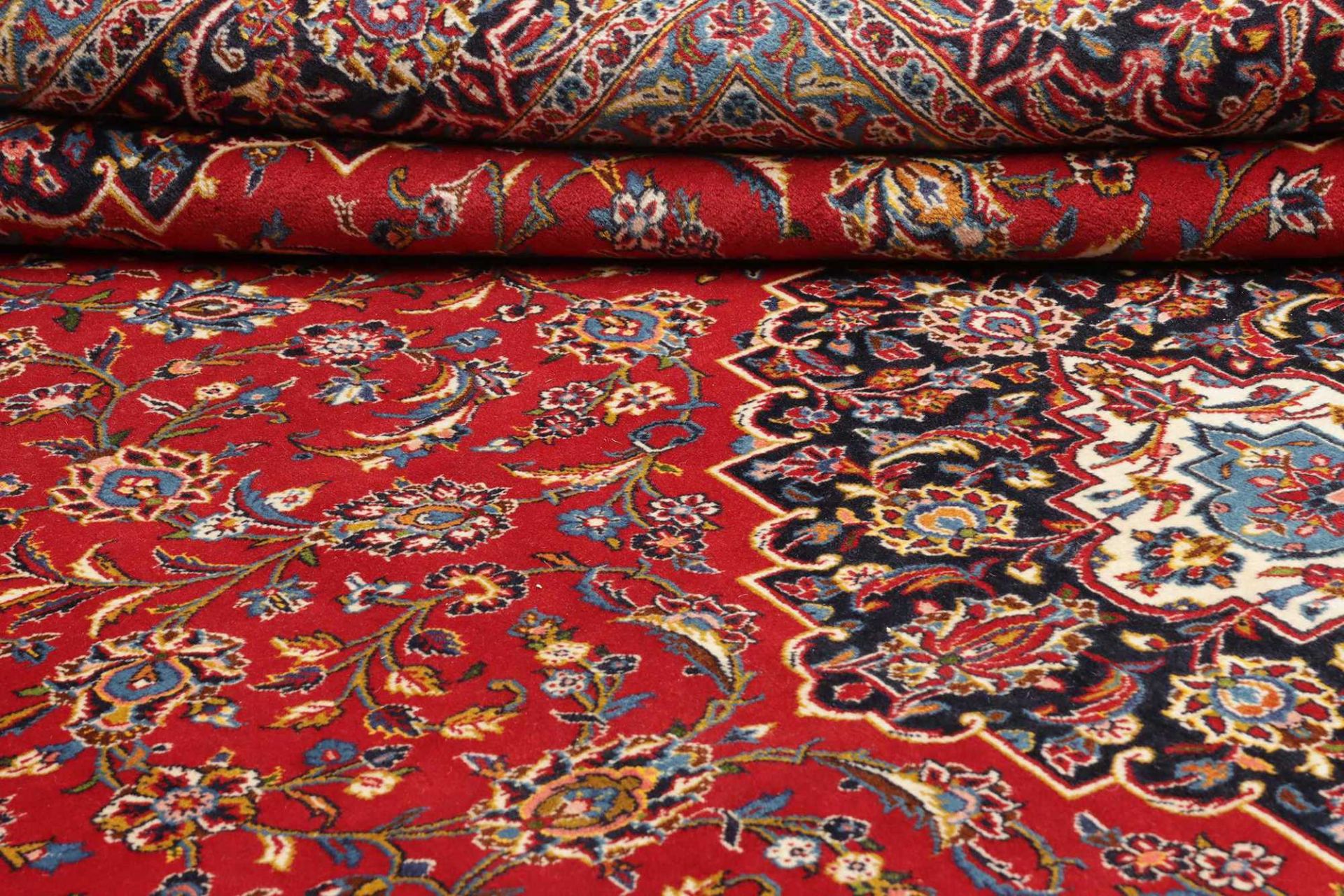 Handgeknüpfter Kashan Perserteppich 253 × 354 cm