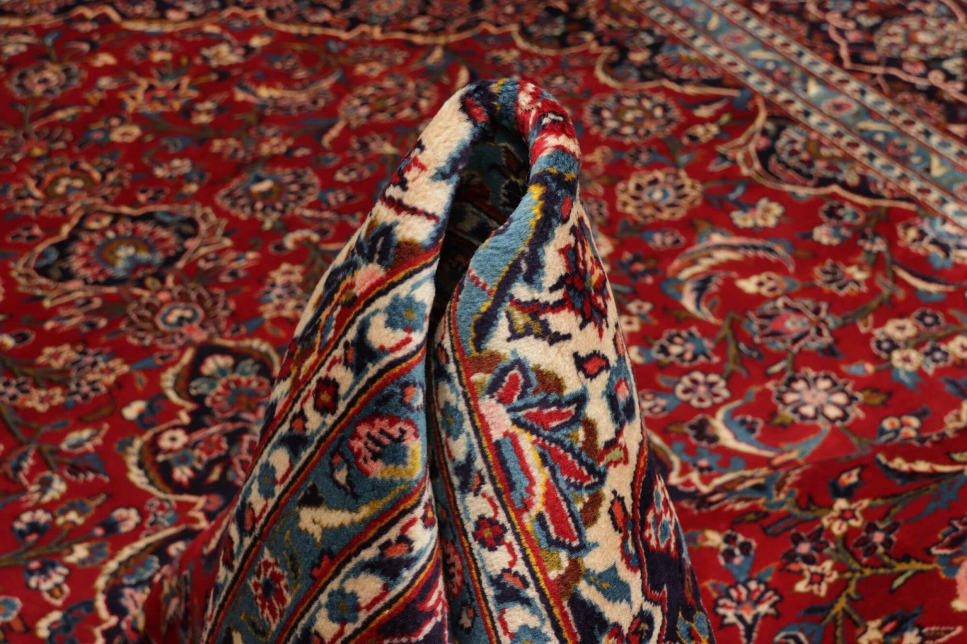 Handgeknüpfter Kashan Perserteppich 257 × 372 cm