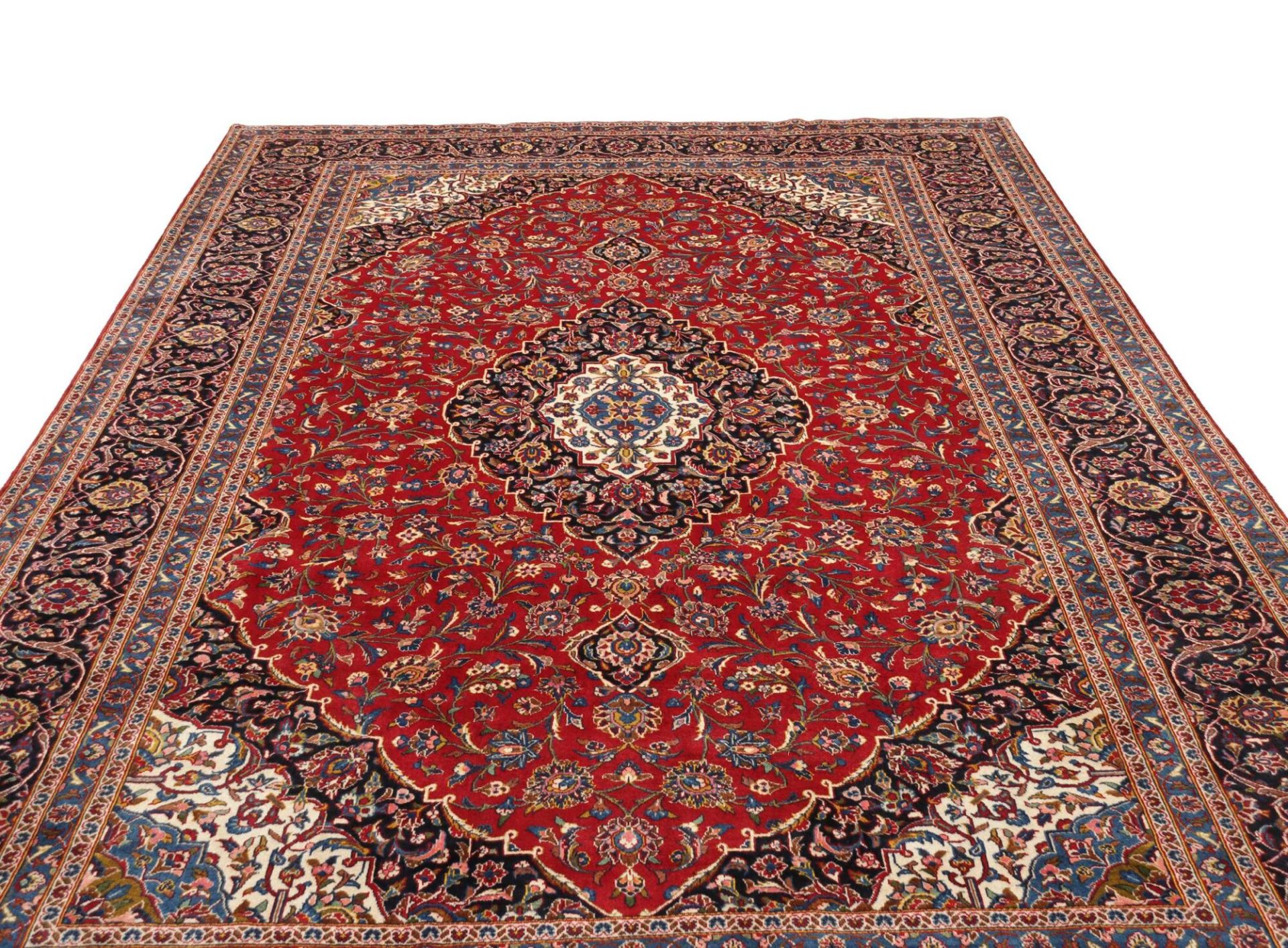 Handgeknüpfter Kashan Perserteppich, 247 × 346 cm, Wolle