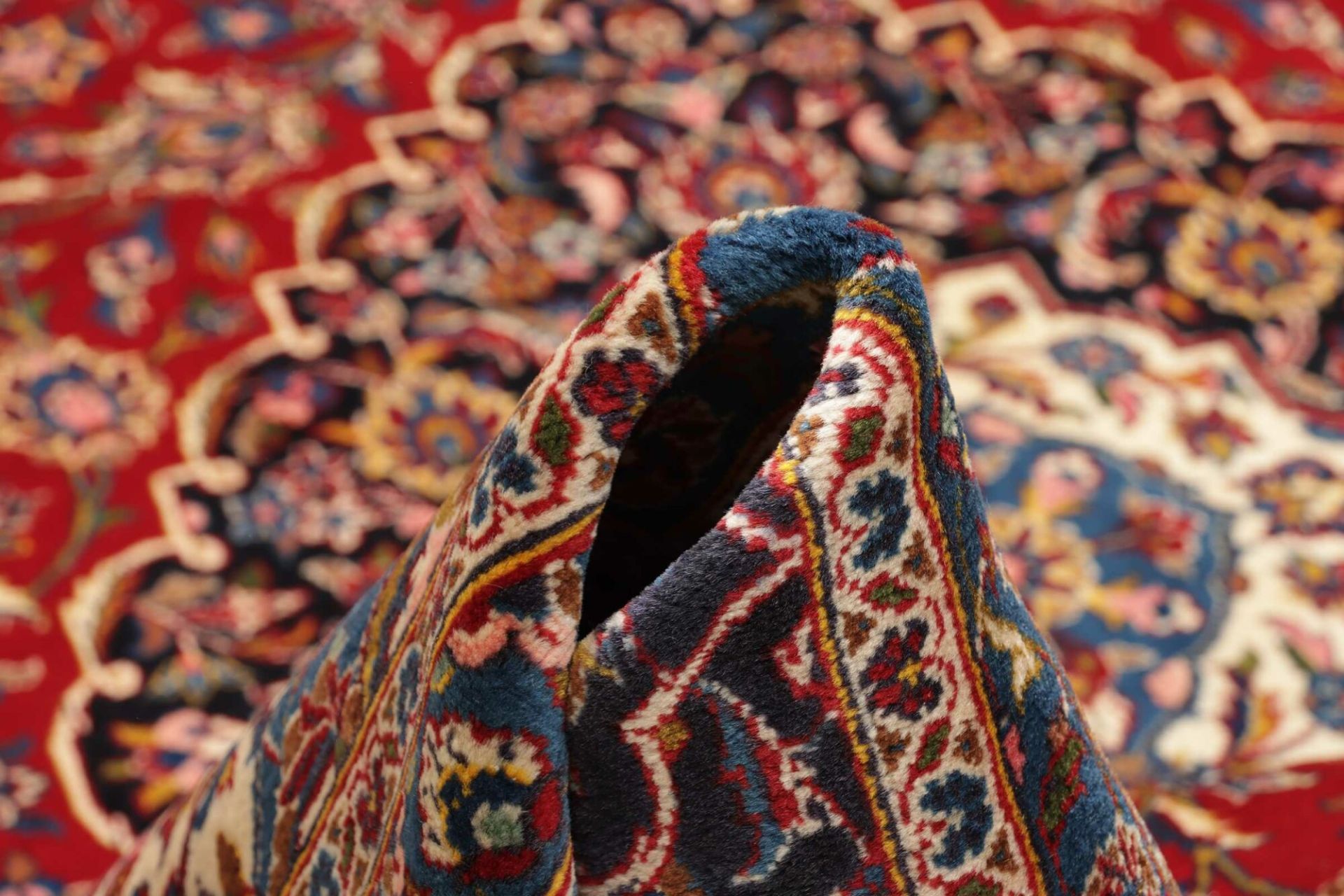 Handgeknüpfter Kashan Perserteppich, 247 × 346 cm, Wolle