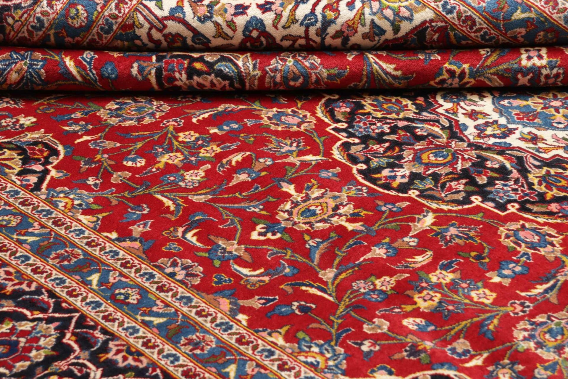 Handgeknüpfter Kashan Perserteppich, 247 × 346 cm, Wolle