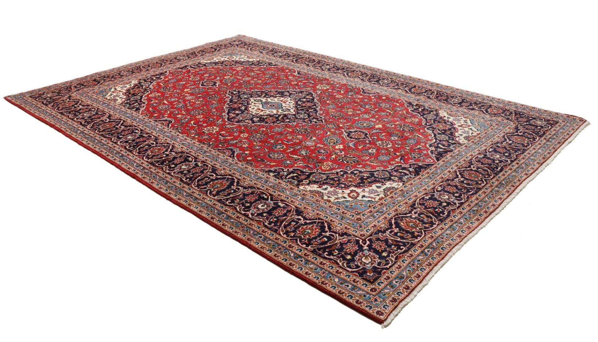 Handgeknüpfter Kashan Perserteppich, 243 × 342 cm, Wolle