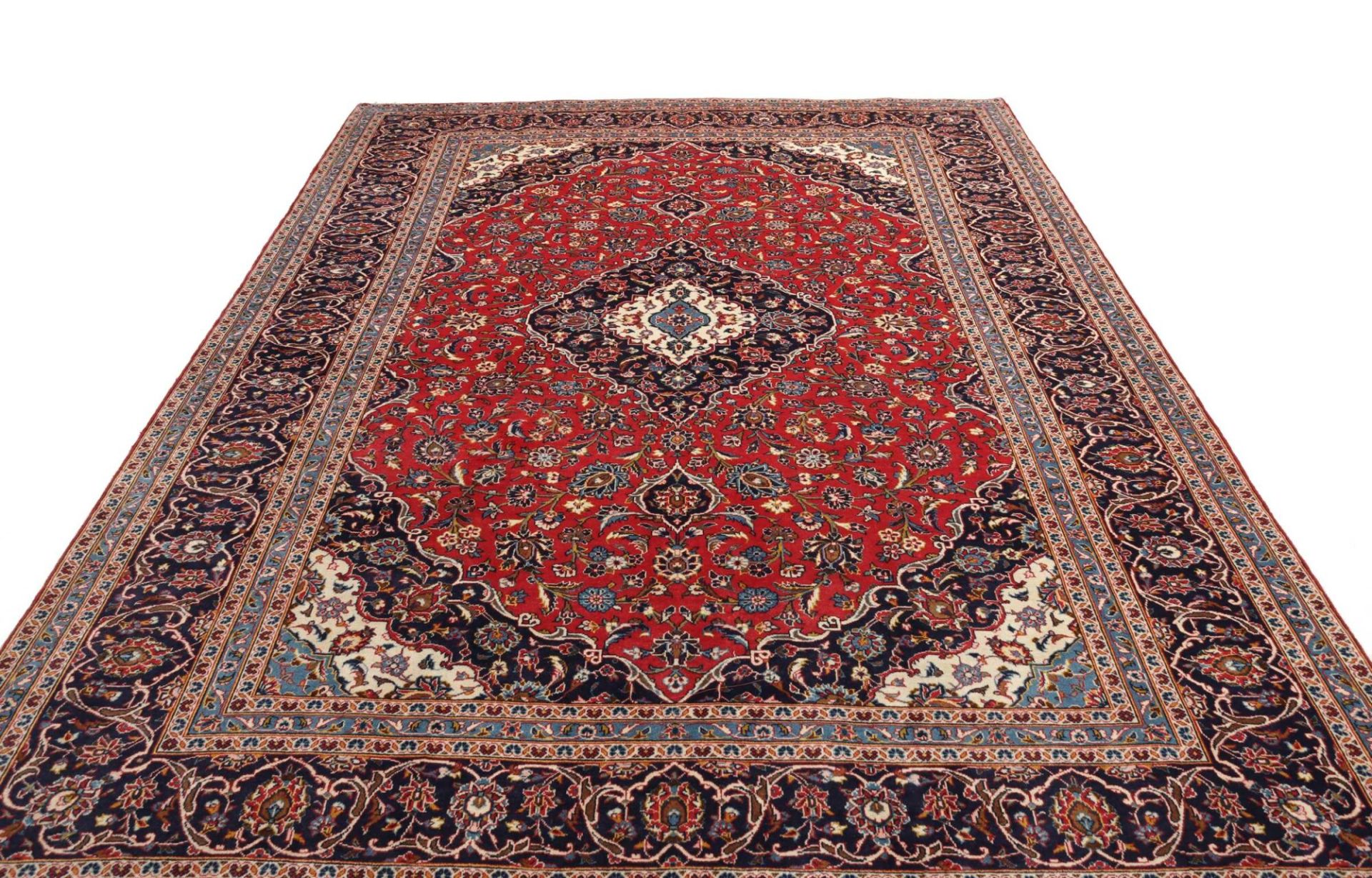 Handgeknüpfter Kashan Perserteppich, 243 × 342 cm, Wolle